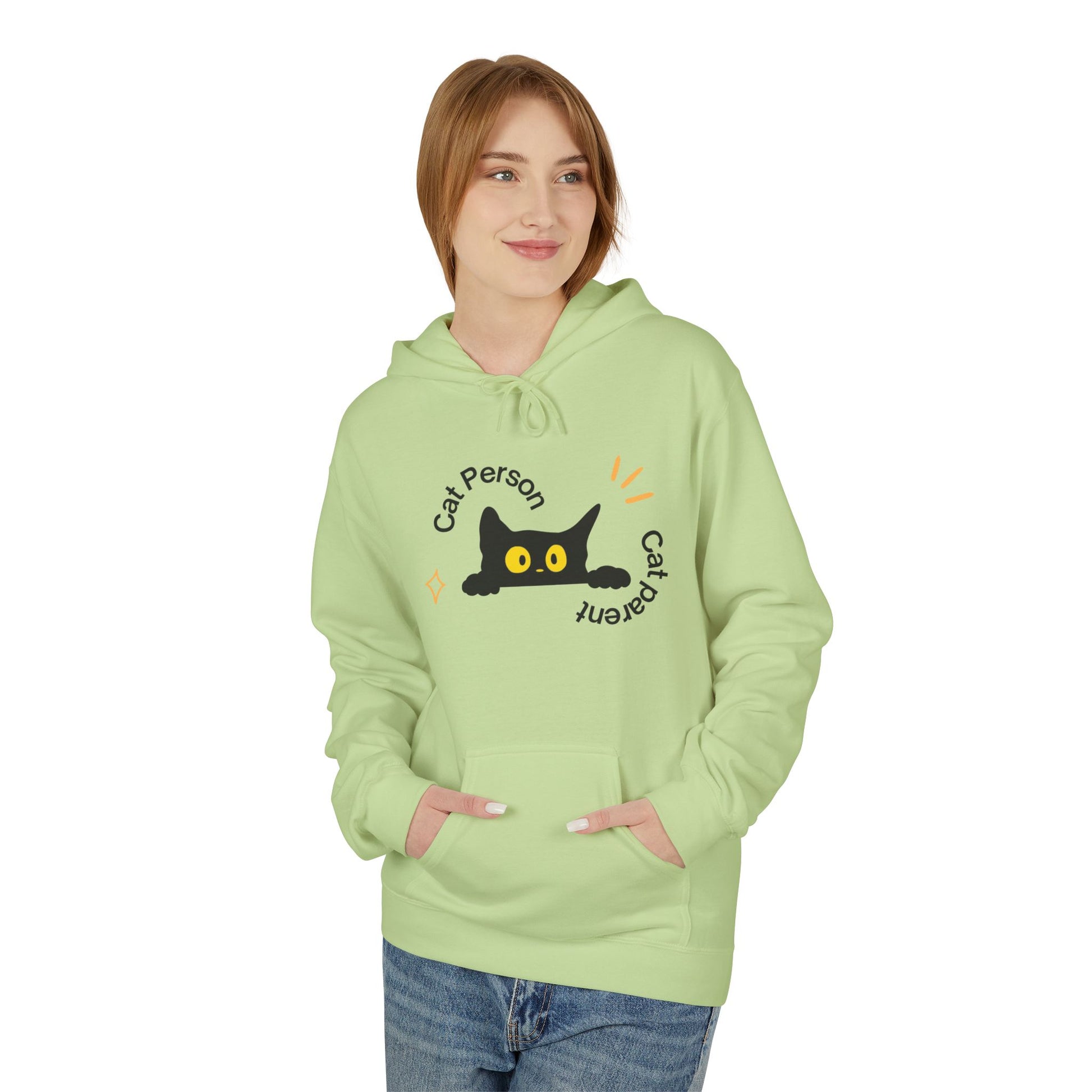 Cat Lover Fleece Hoodie | Cozy Cat Person Apparel for Animal Lovers | Gift for Her | Perfect for Fall/Winter