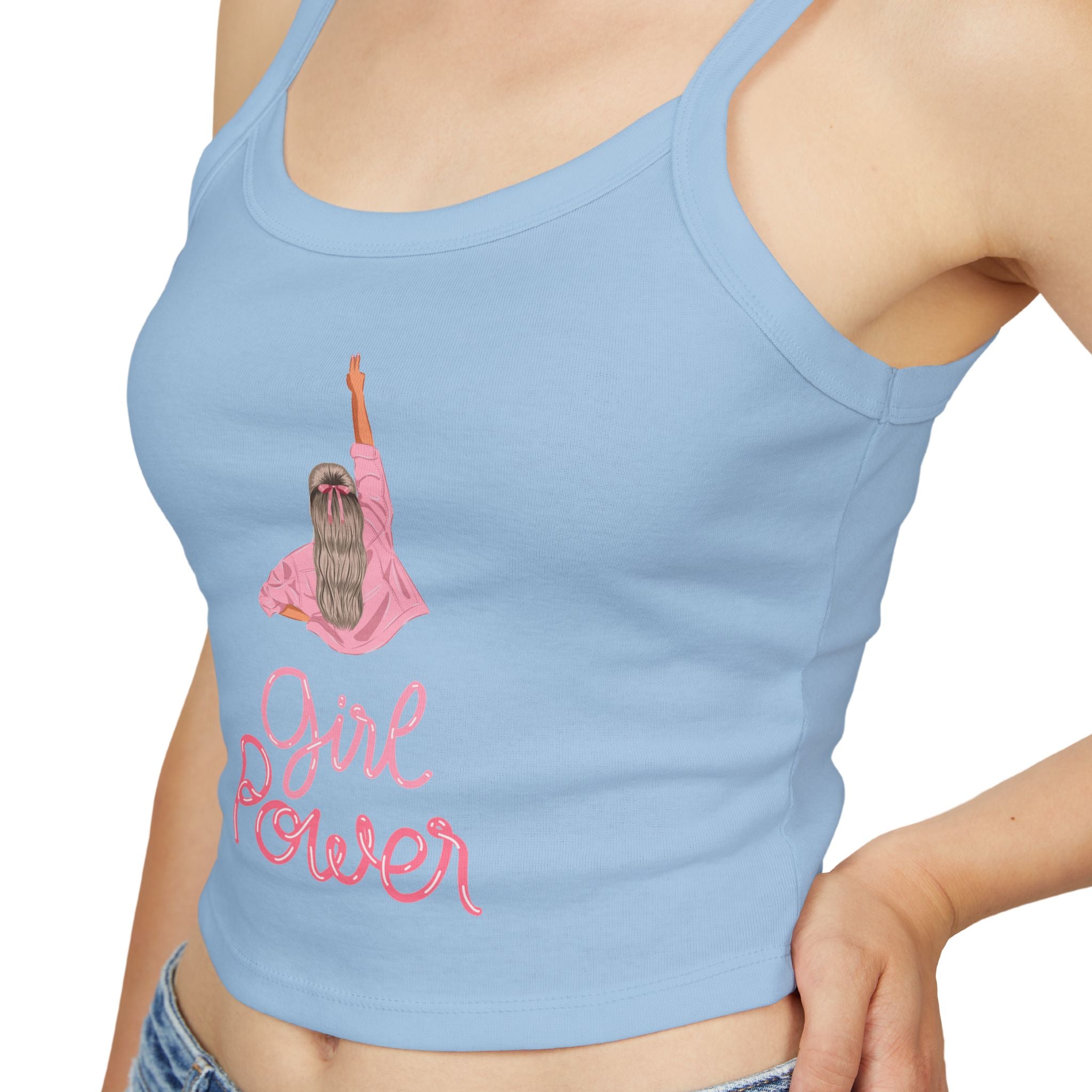 Empowering Women's Spaghetti Strap Tank Top - Girl Power Graphic, Summer Wear, Casual Style, Gift for Her, Feminism Fashion