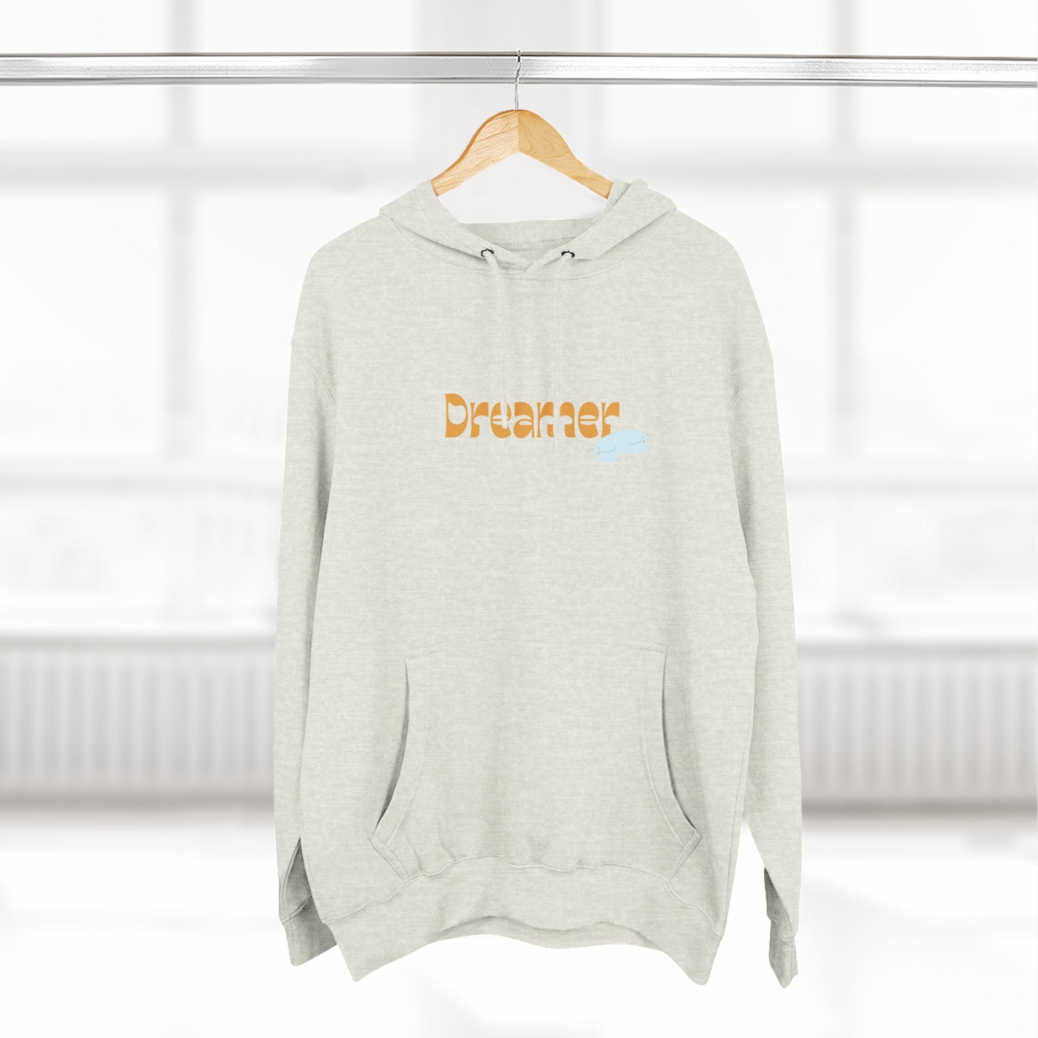 Dreamer Three-Panel Fleece Hoodie | Cozy Sweatshirt, Gift for Dreamers, Casual Wear, Inspirational Apparel, Everyday Comfort