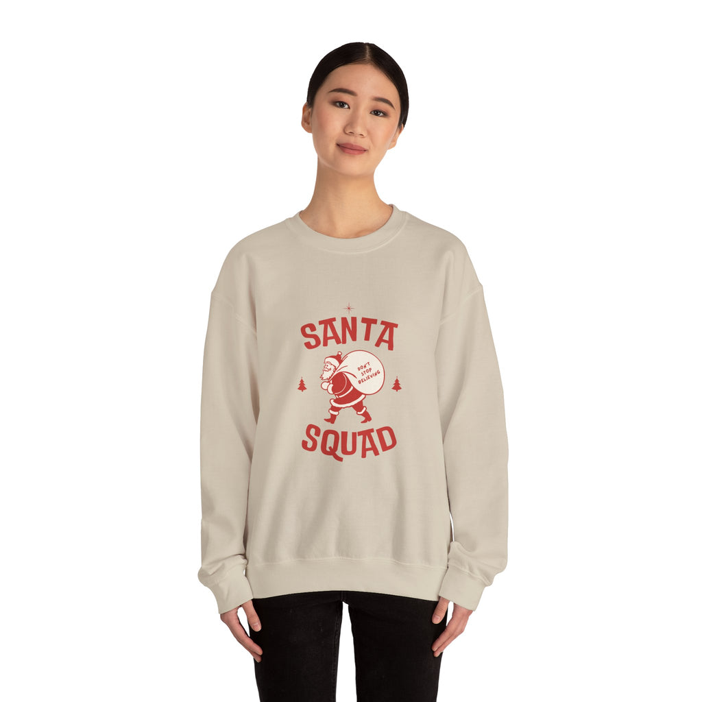 Santa Squad Crewneck Sweatshirt — Retro Santa Graphic Christmas Sweater