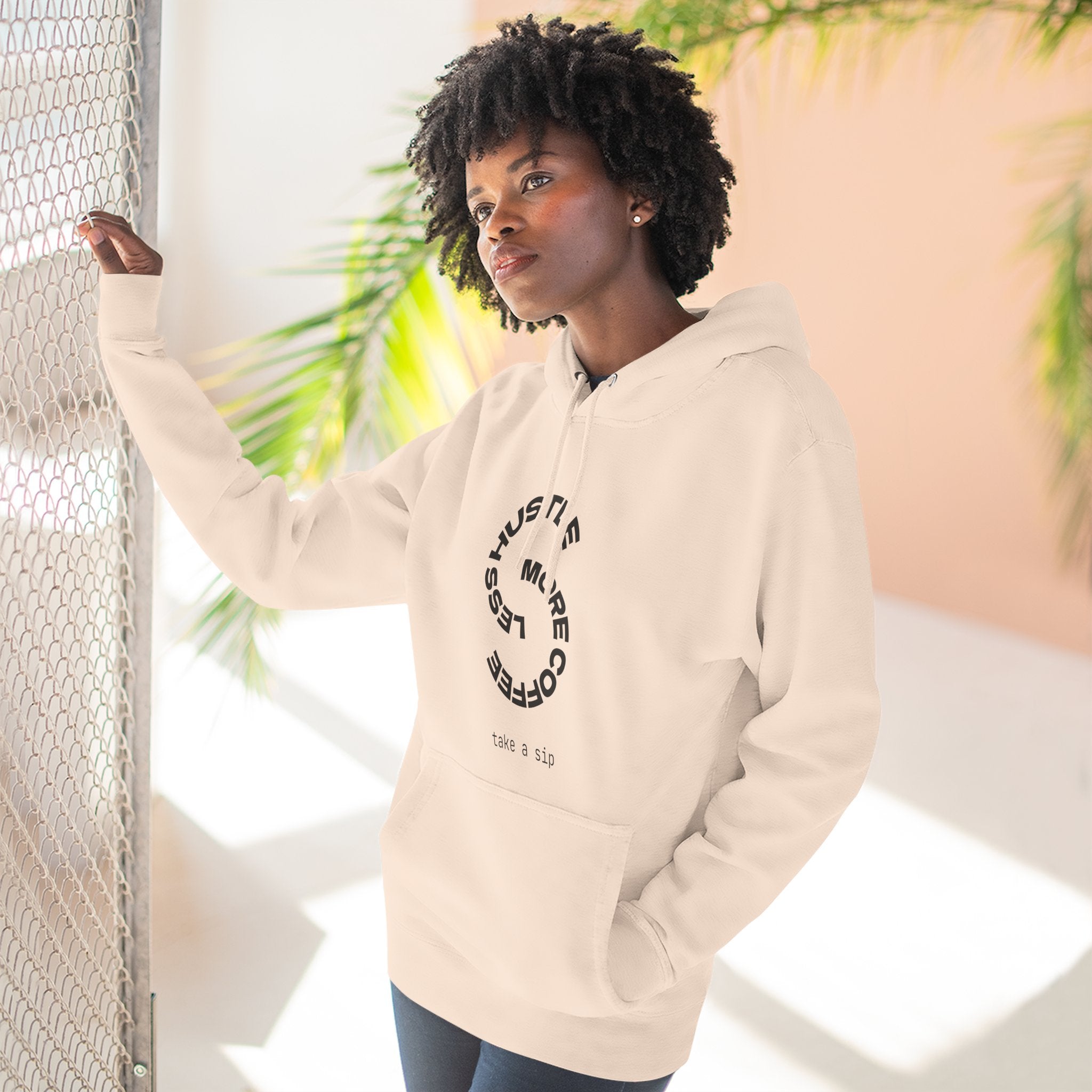 Cozy Coffee Lover's Hoodie, Fleece Sweatshirt, Relaxed Casual Wear, Gift for Coffee Enthusiasts, Perfect for Winter