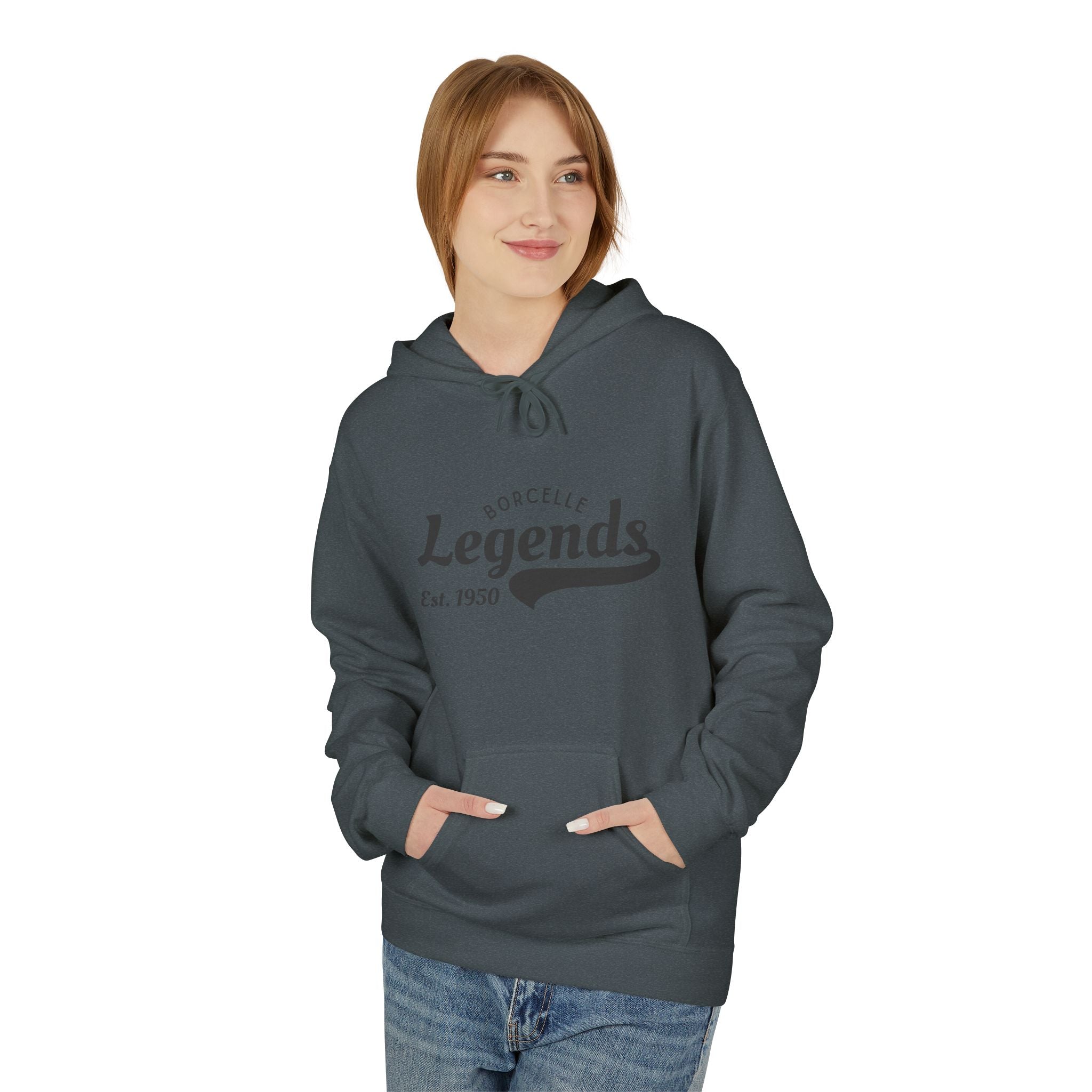 Retro Legends Fleece Hoodie, Cozy Unisex Sweatshirt, Perfect Gift for Sports Lovers, Casual Wear, Est. 1950
