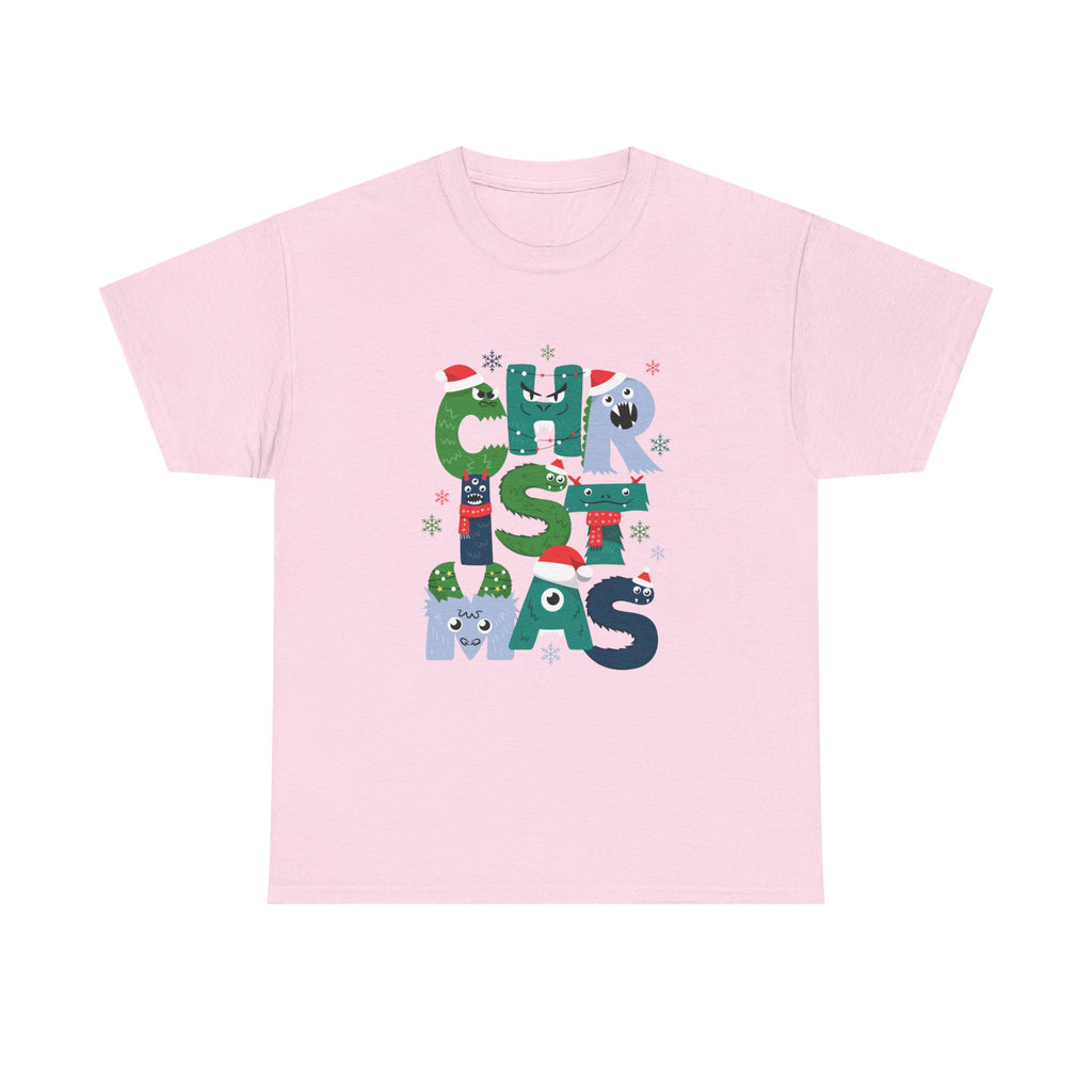 Christmas Graphic Tee — Cute Holiday "CHRISTMAS" Lettering T‑Shirt