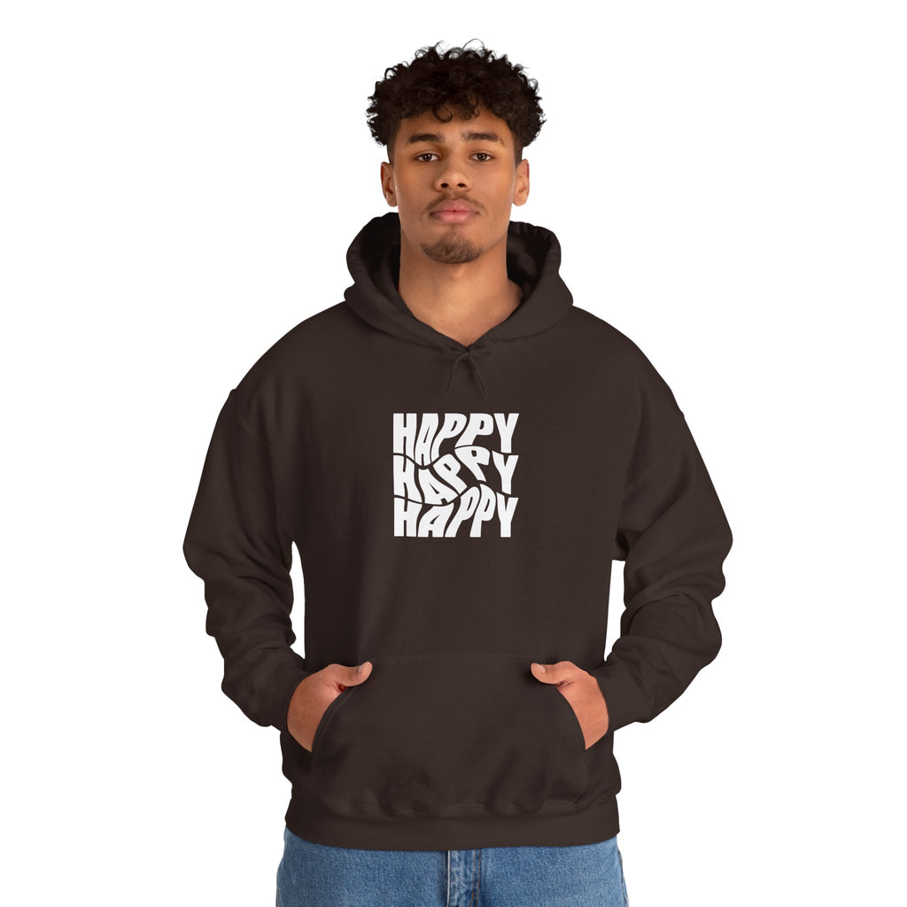 Happy Vibe Unisex Hoodie, Cozy Sweatshirt, Gift for Friends, Casual Wear, Birthday Gift, Everyday Comfort