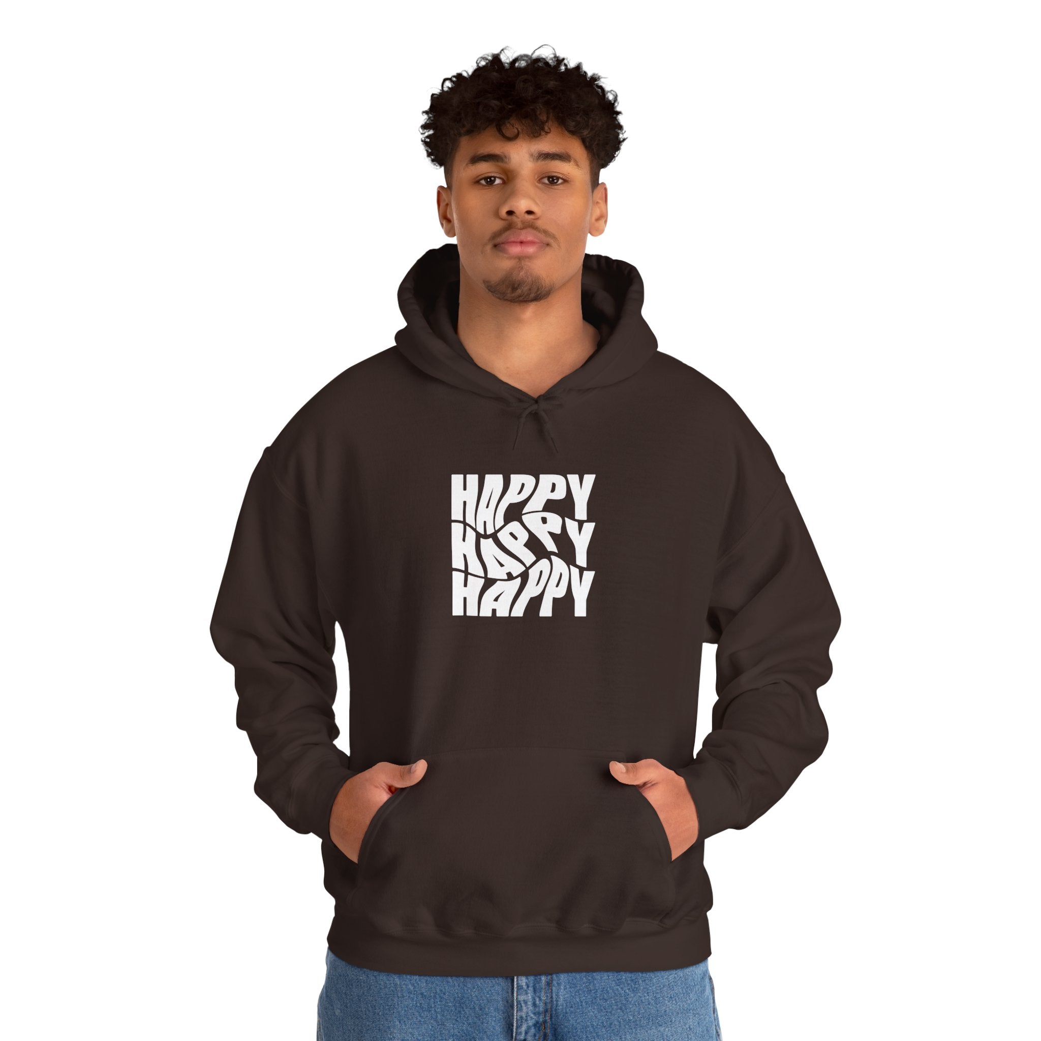 Happy Vibe Unisex Hoodie, Cozy Sweatshirt, Gift for Friends, Casual Wear, Birthday Gift, Everyday Comfort