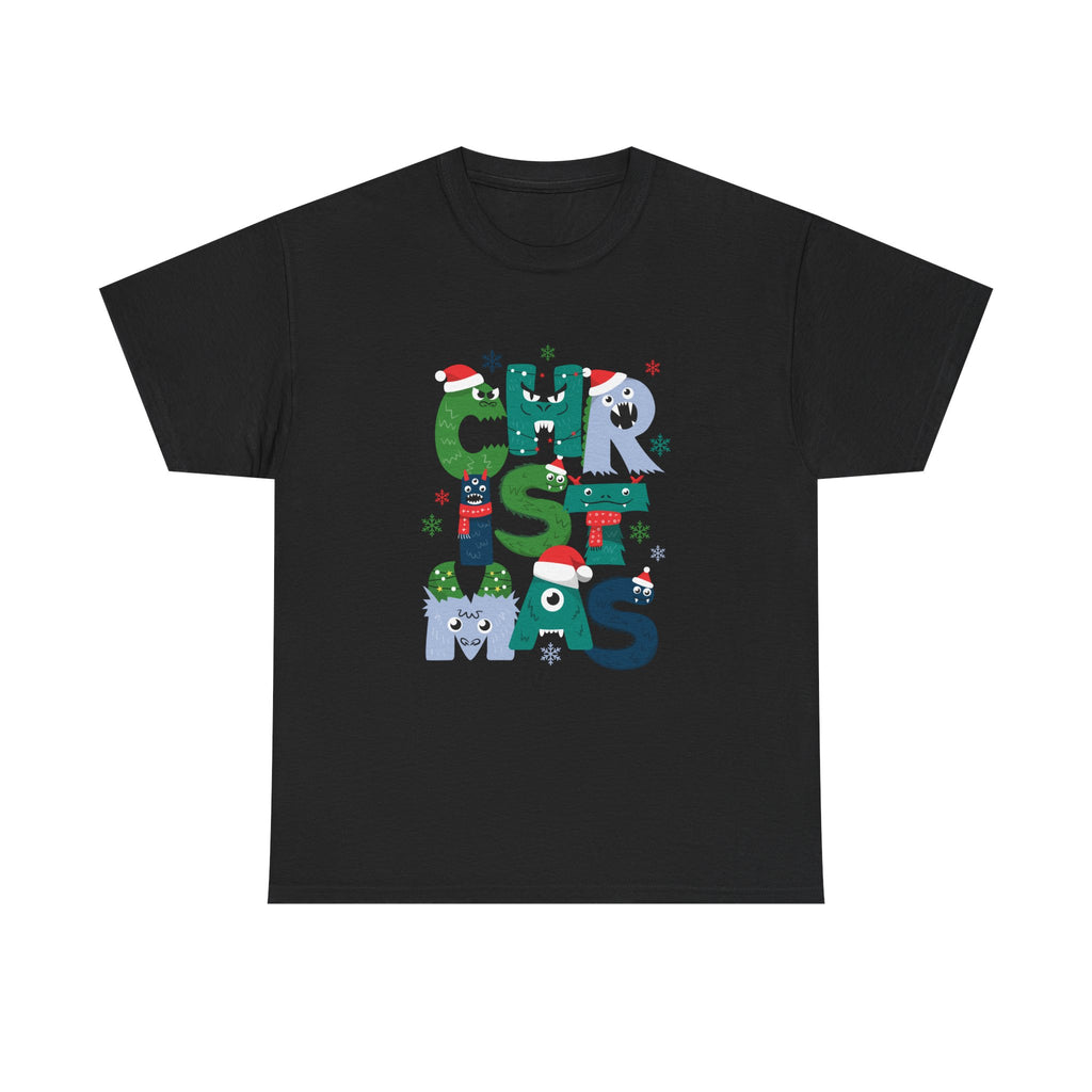 Christmas Graphic Tee — Cute Holiday "CHRISTMAS" Lettering T‑Shirt