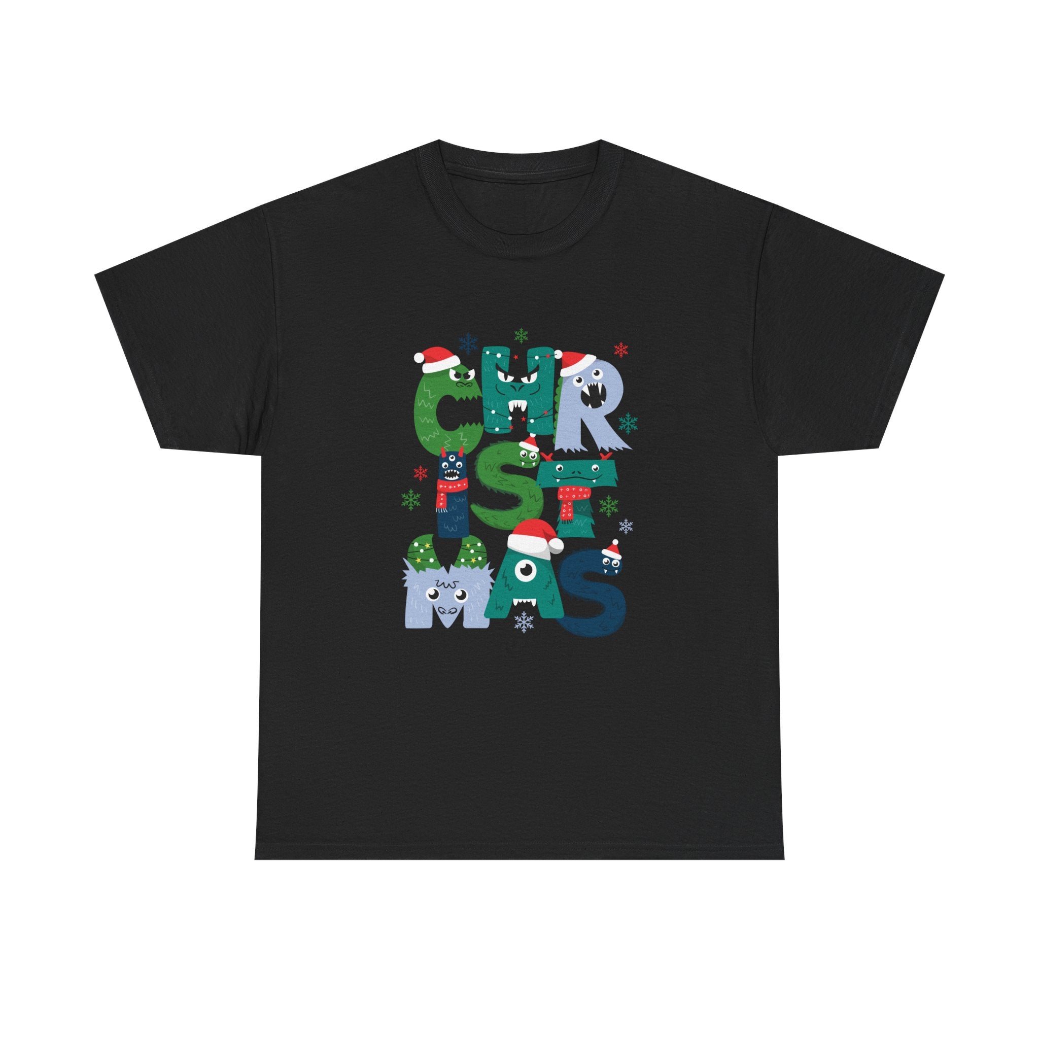 Christmas Graphic Tee — Cute Holiday "CHRISTMAS" Lettering T‑Shirt