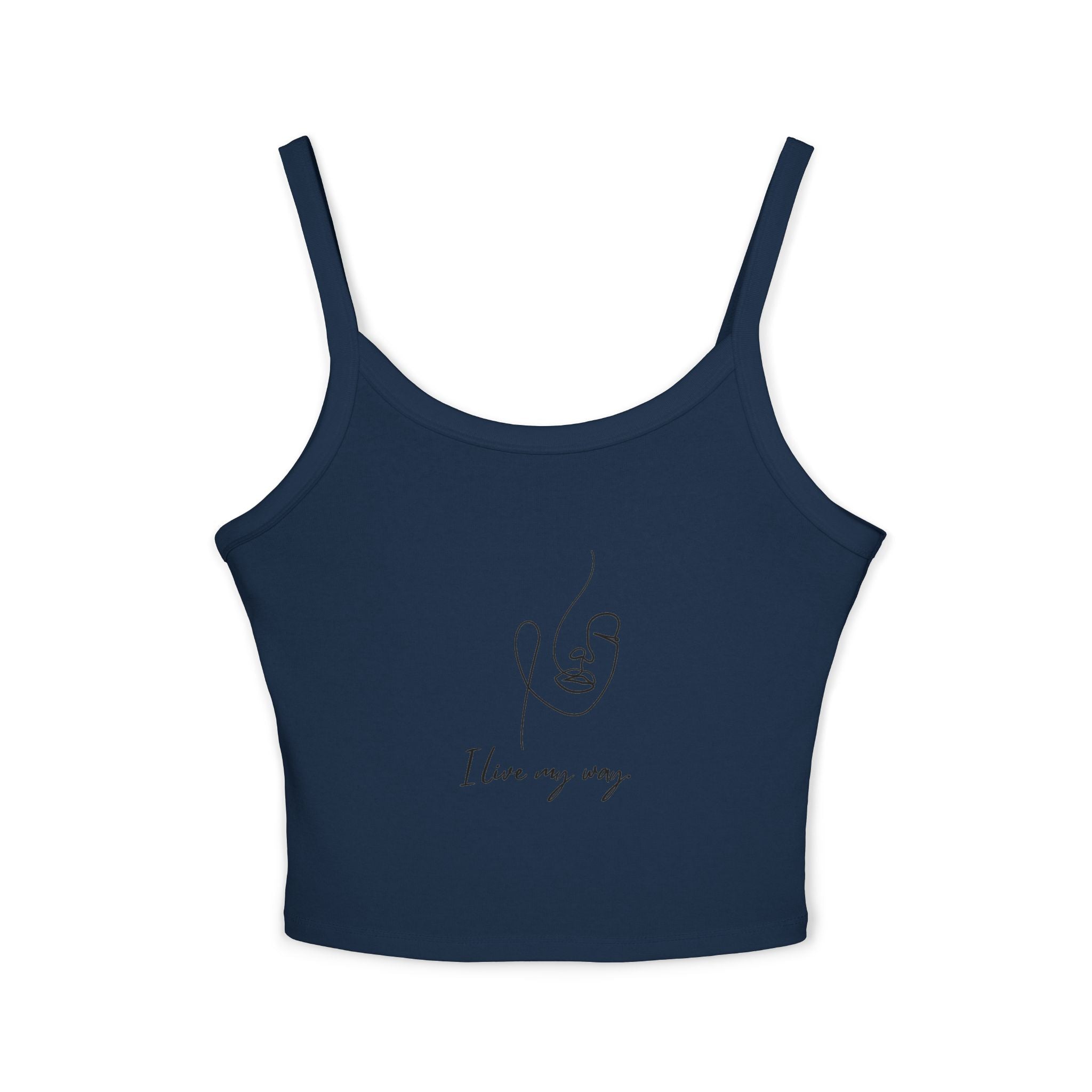 Women's Spaghetti Strap Tank Top, I Love My Way, Casual Summer Wear, Beach Outfit, Graphic Crop Top, Gift for Her
