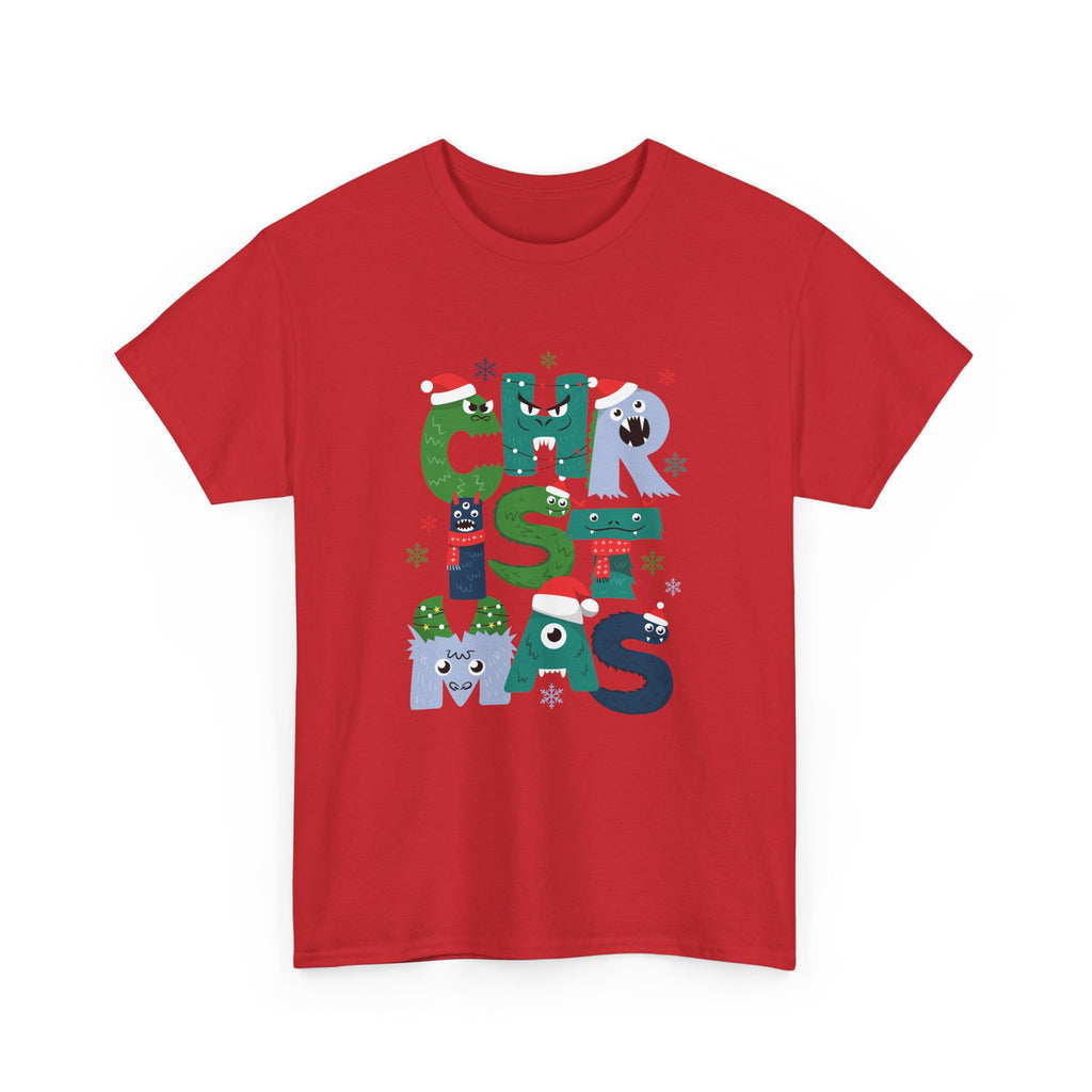 Christmas Graphic Tee — Cute Holiday "CHRISTMAS" Lettering T‑Shirt