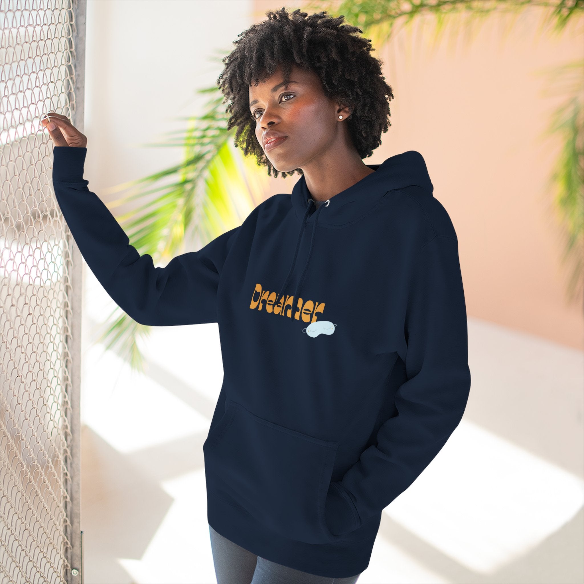 Dreamer Three-Panel Fleece Hoodie | Cozy Sweatshirt, Gift for Dreamers, Casual Wear, Inspirational Apparel, Everyday Comfort