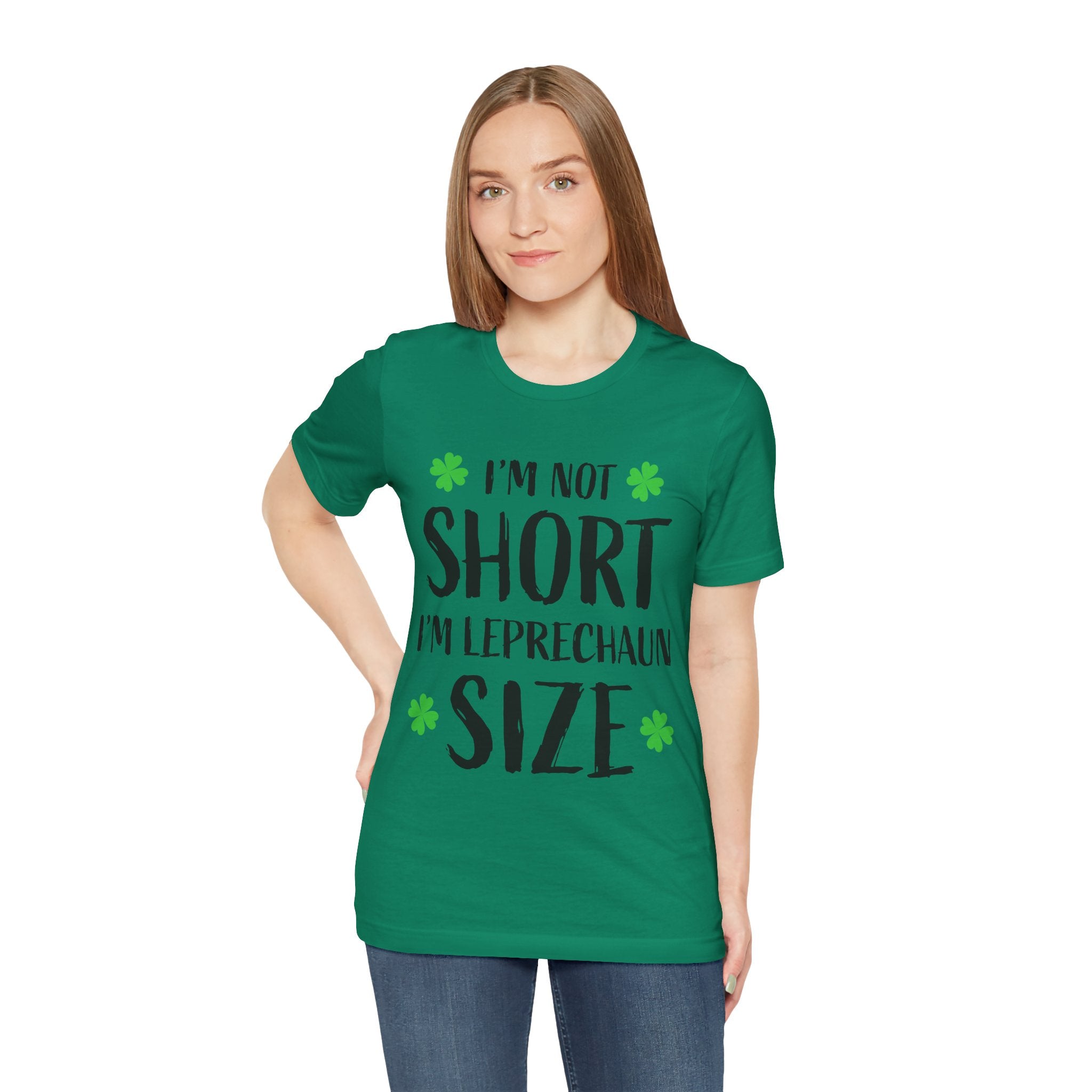 St. Patrick's Day Tee, Leprechaun Size Shirt, Unisex Graphic Tee, Funny Irish T-shirt, Short Stature Humor Apparel