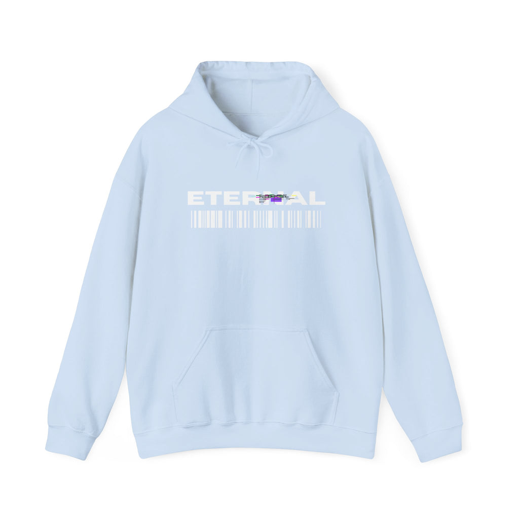 Eternal Barcode Hoodie — Black Graphic Pullover