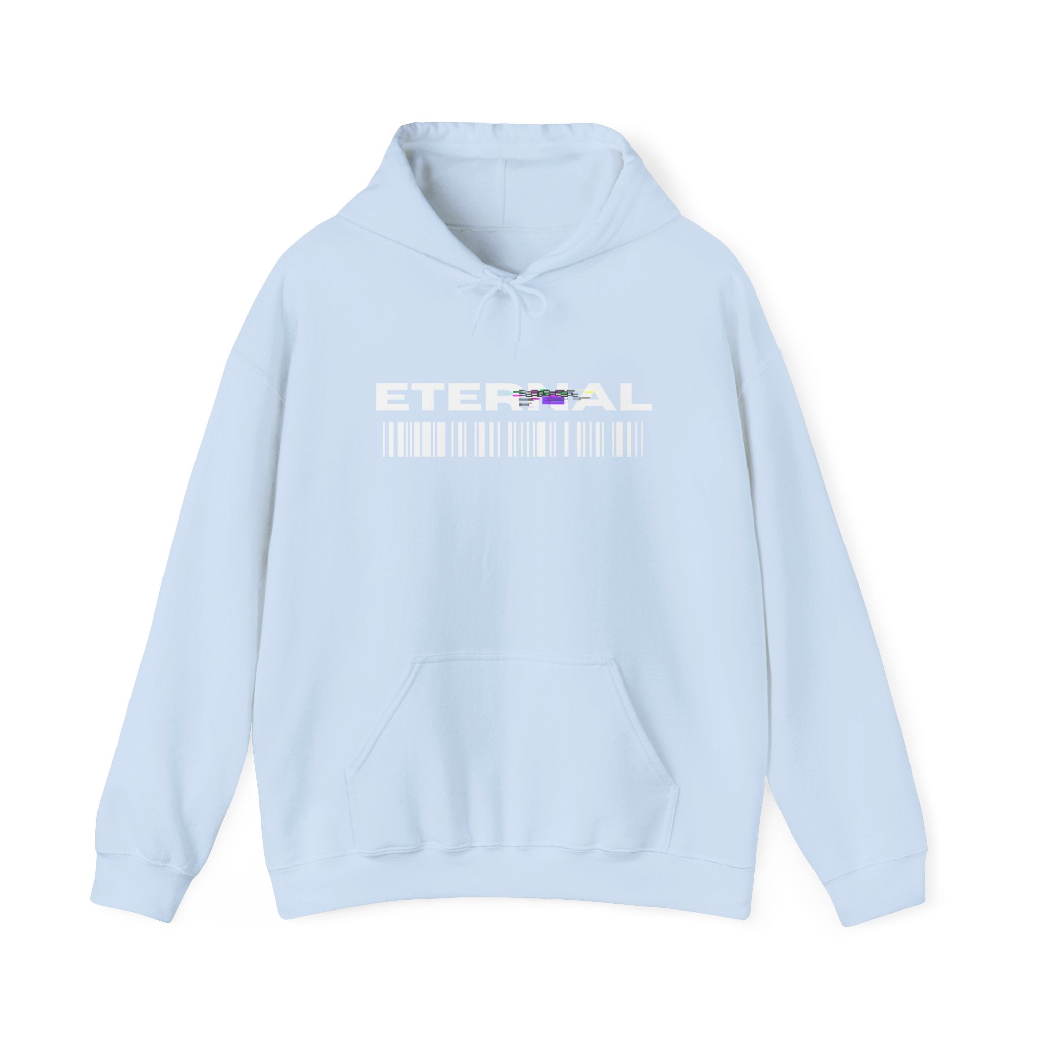 Eternal Barcode Hoodie — Black Graphic Pullover