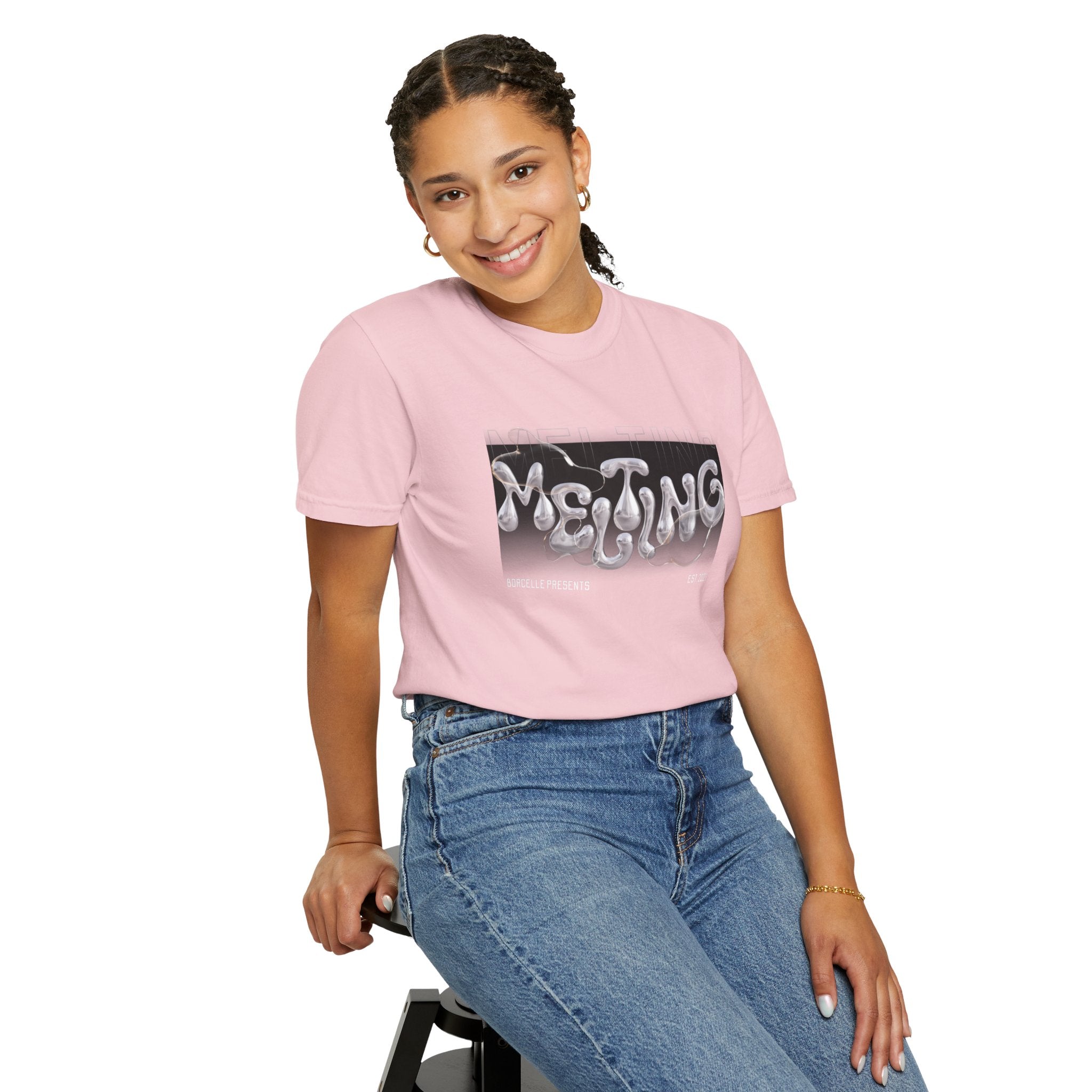 Melting Vibes Unisex Garment-Dyed T-shirt | Cool Graphic Tee for Art Lovers, Trendy Casual Wear, Unique Gift, Summer Style