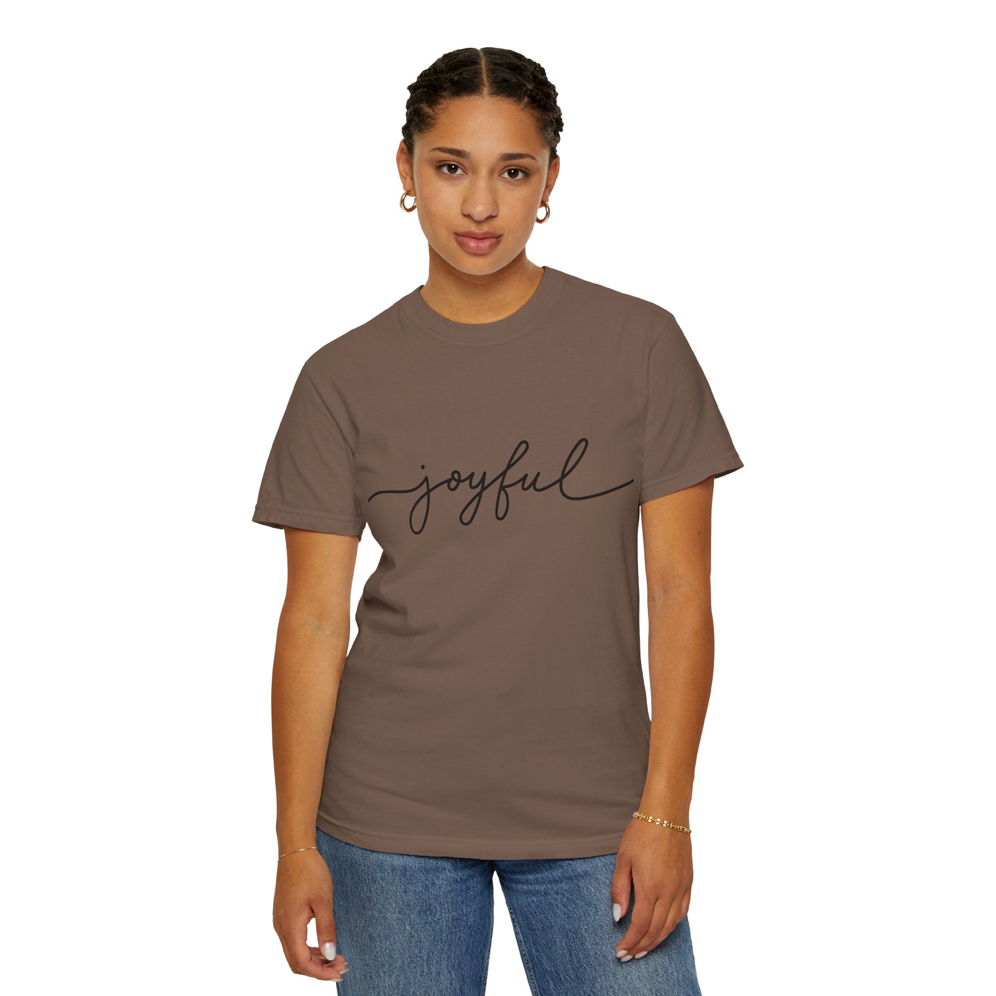 Joyful Unisex Garment-Dyed T-Shirt, Positive Vibes Shirt, Casual Everyday Tee, Gift for Friends, Birthday Celebration Top