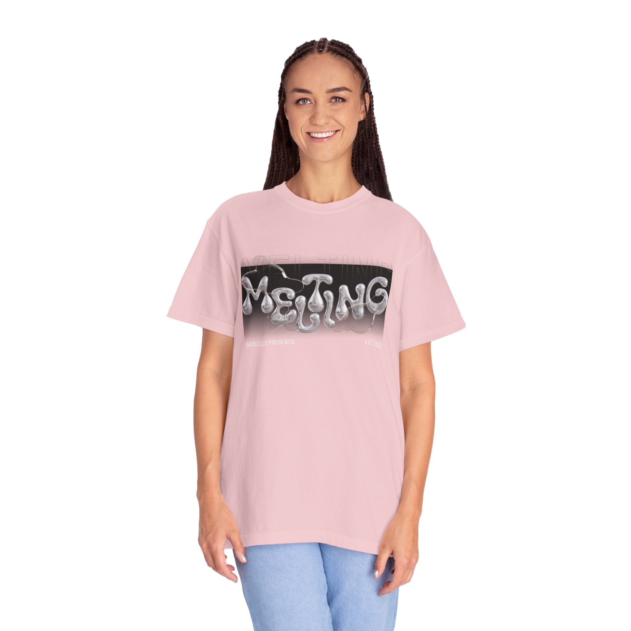 Melting Vibes Unisex Garment-Dyed T-shirt | Cool Graphic Tee for Art Lovers, Trendy Casual Wear, Unique Gift, Summer Style