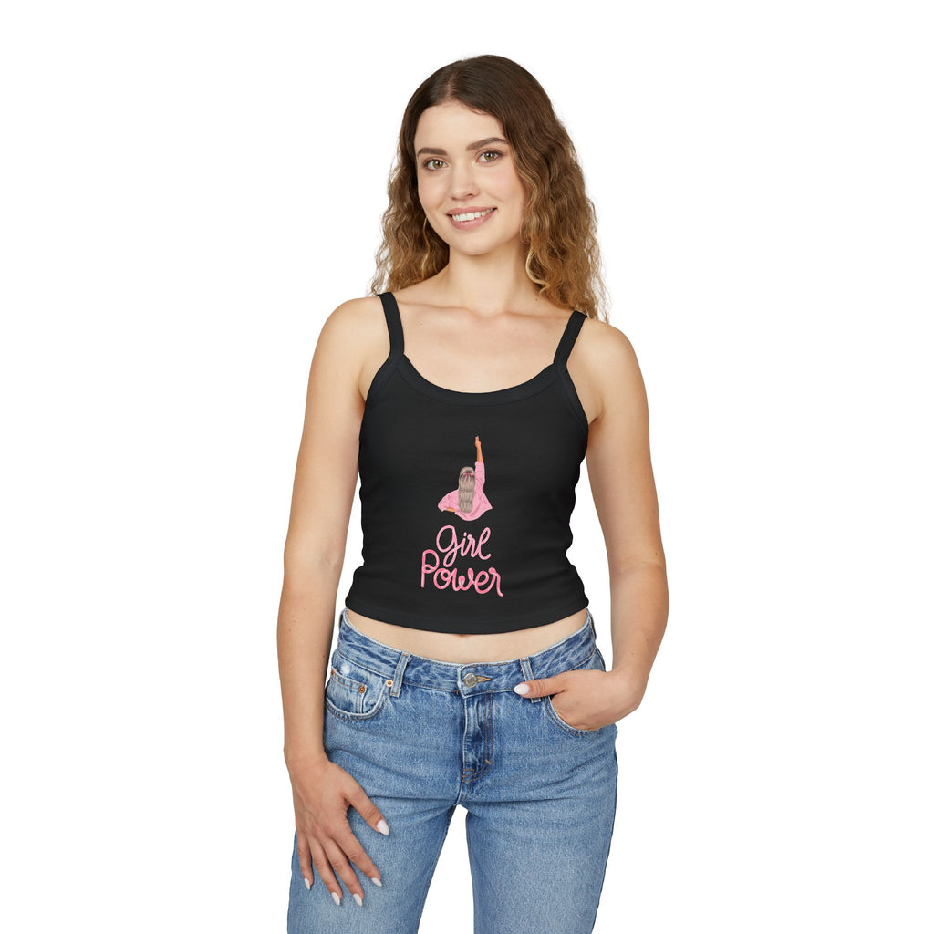 Empowering Women's Spaghetti Strap Tank Top - Girl Power Graphic, Summer Wear, Casual Style, Gift for Her, Feminism Fashion