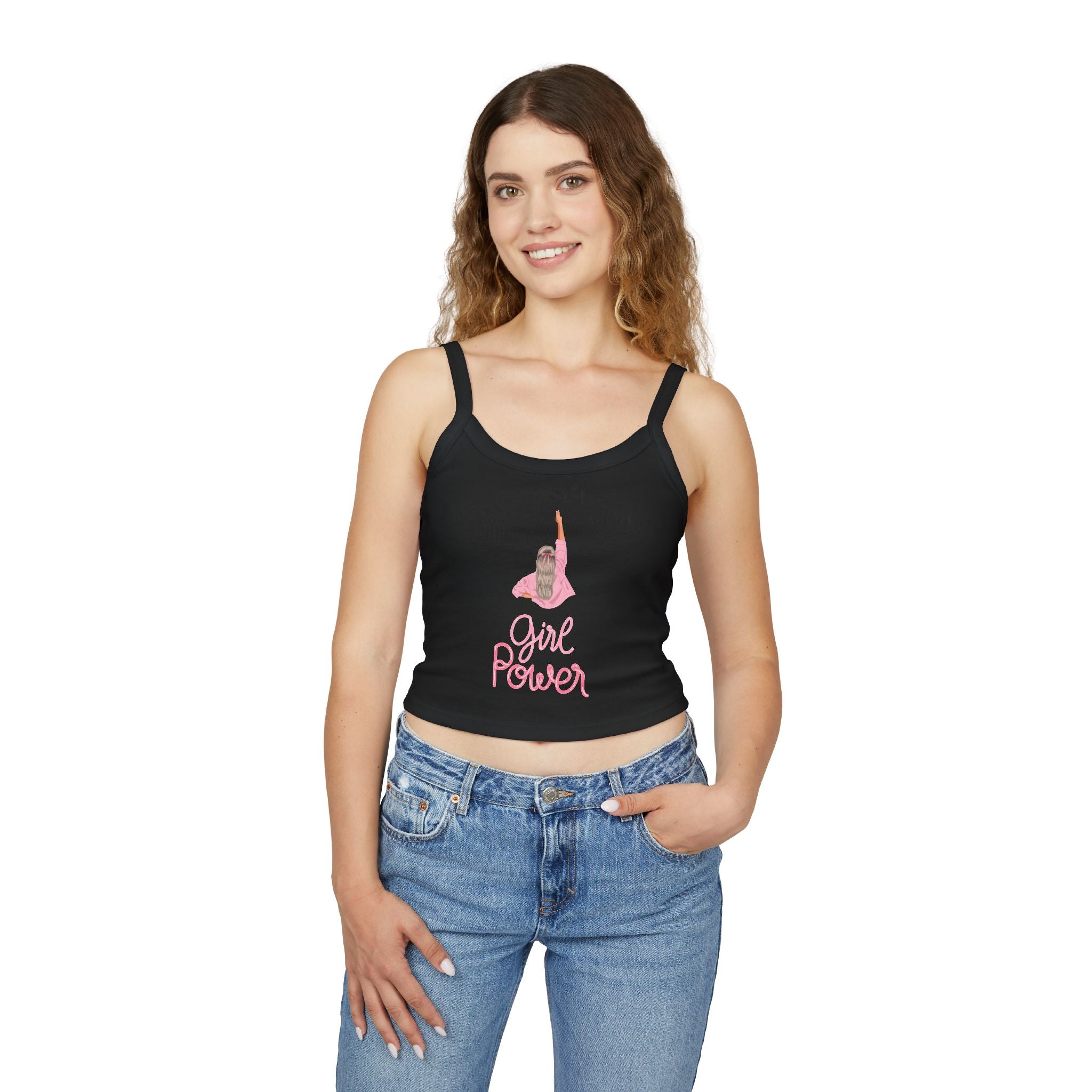 Empowering Women's Spaghetti Strap Tank Top - Girl Power Graphic, Summer Wear, Casual Style, Gift for Her, Feminism Fashion