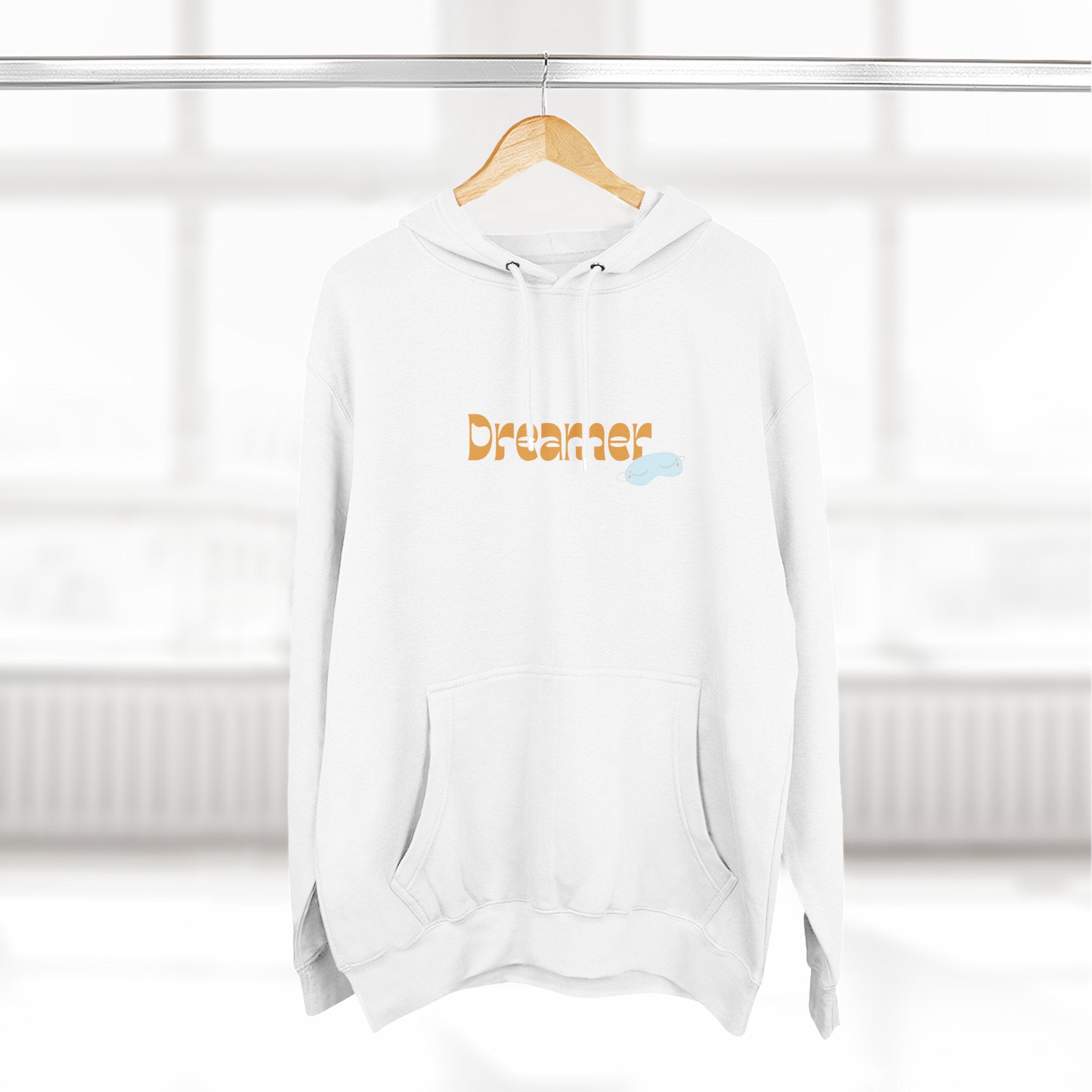 Dreamer Three-Panel Fleece Hoodie | Cozy Sweatshirt, Gift for Dreamers, Casual Wear, Inspirational Apparel, Everyday Comfort