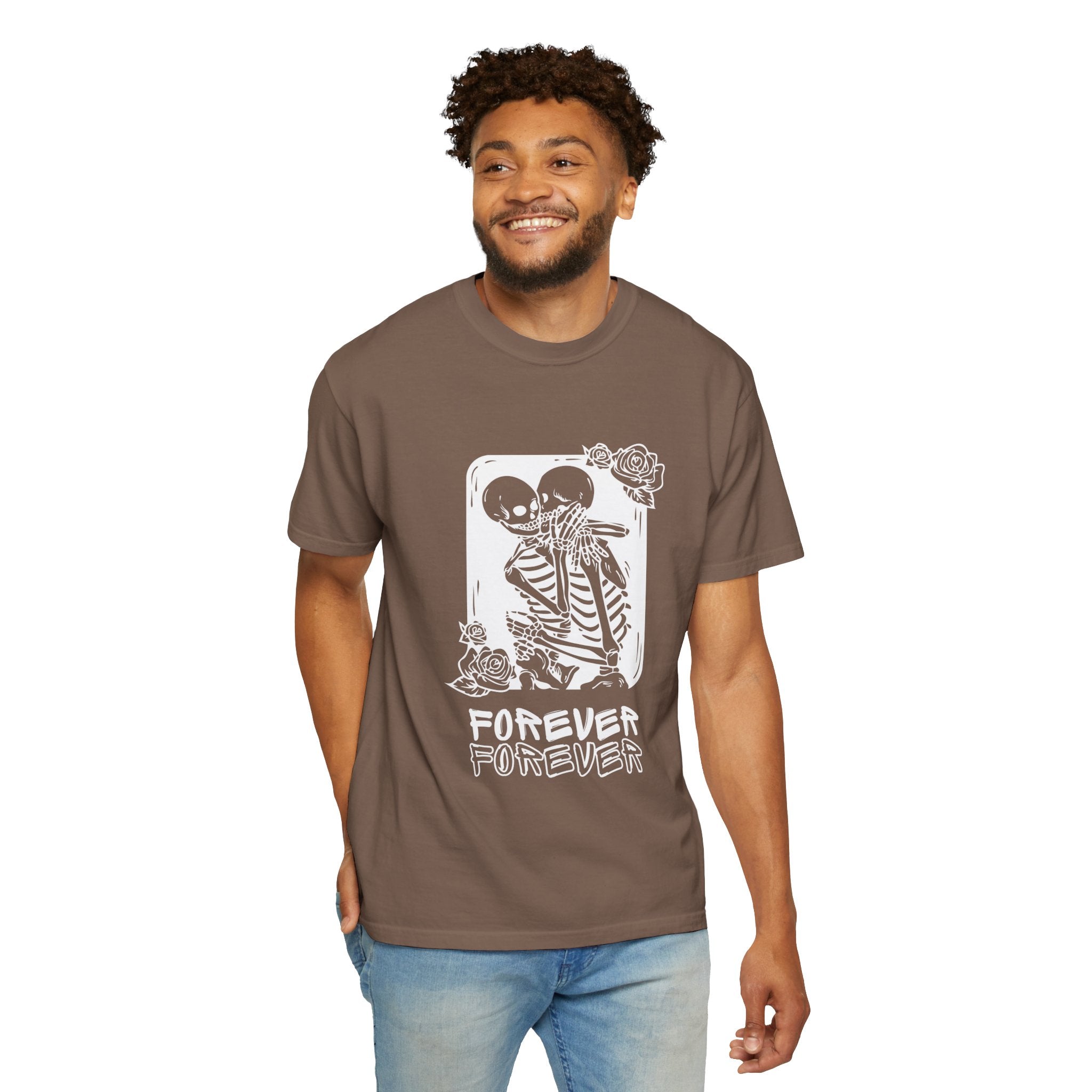 Forever Friends Skeleton T-shirt, Casual Unisex Tee, Halloween Style, Comfortable Wear, Gift for Friends