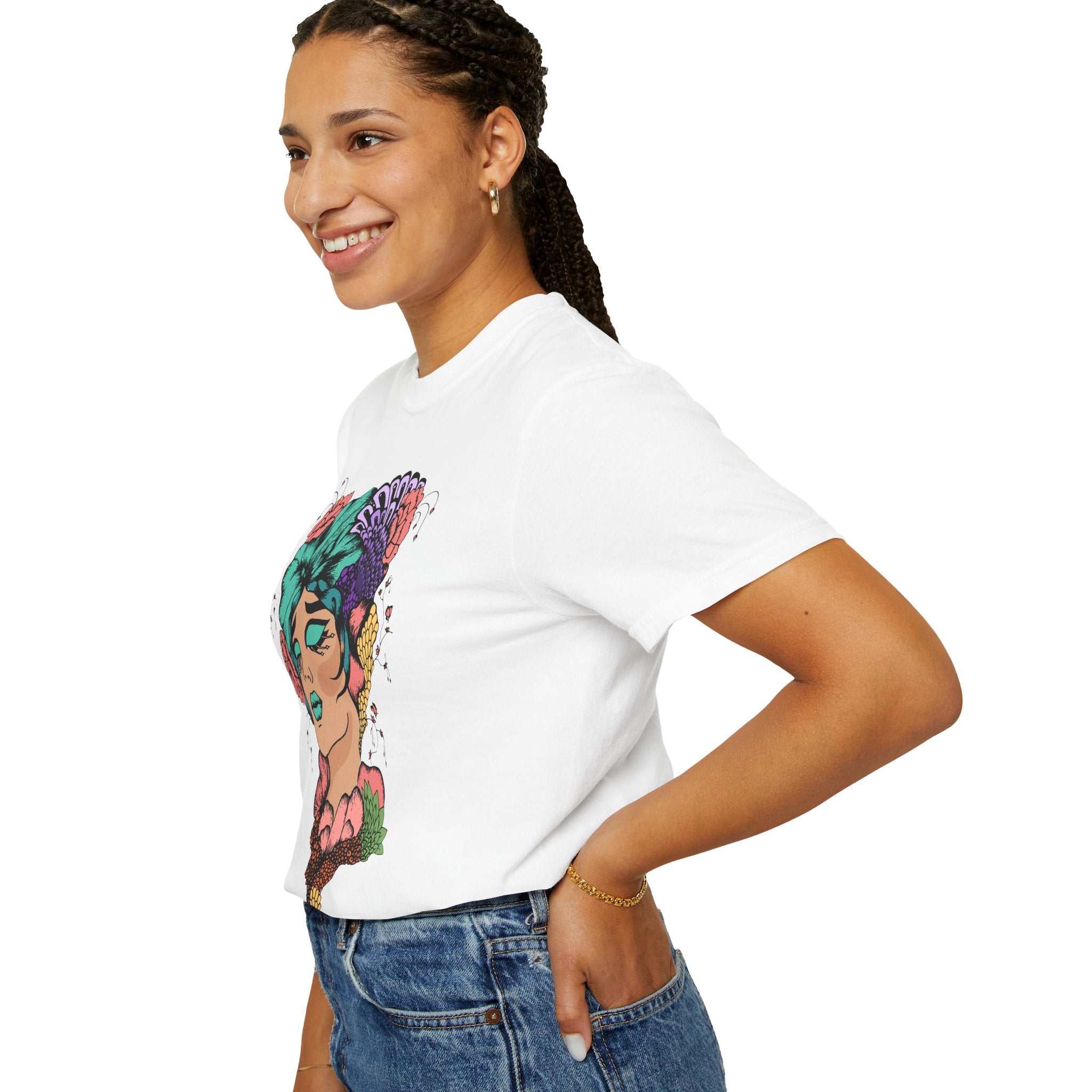 Floral Fantasy T-Shirt | Artistic Graphic Tee for Nature Lovers, Unique Gift, Casual Wear, Eco-Friendly Fashion