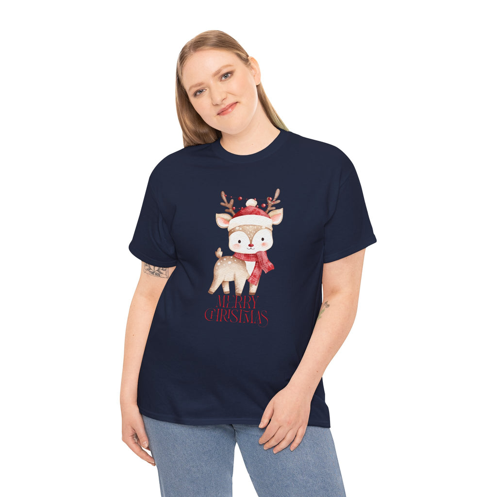 Kids' Cute Reindeer Christmas Tee – Merry Christmas Woodland Holiday Shirt