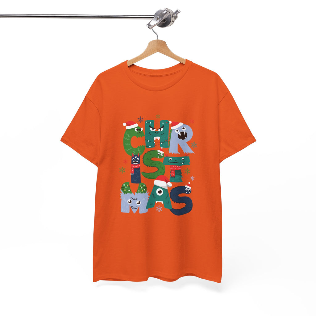 Christmas Graphic Tee — Cute Holiday "CHRISTMAS" Lettering T‑Shirt