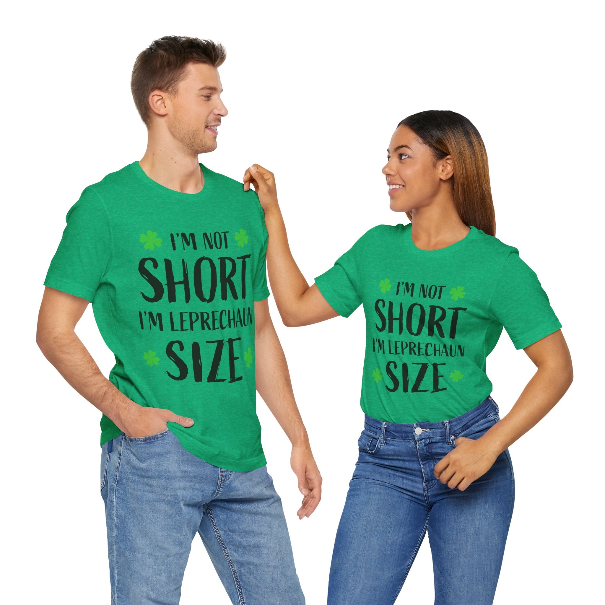 St. Patrick's Day Tee, Leprechaun Size Shirt, Unisex Graphic Tee, Funny Irish T-shirt, Short Stature Humor Apparel