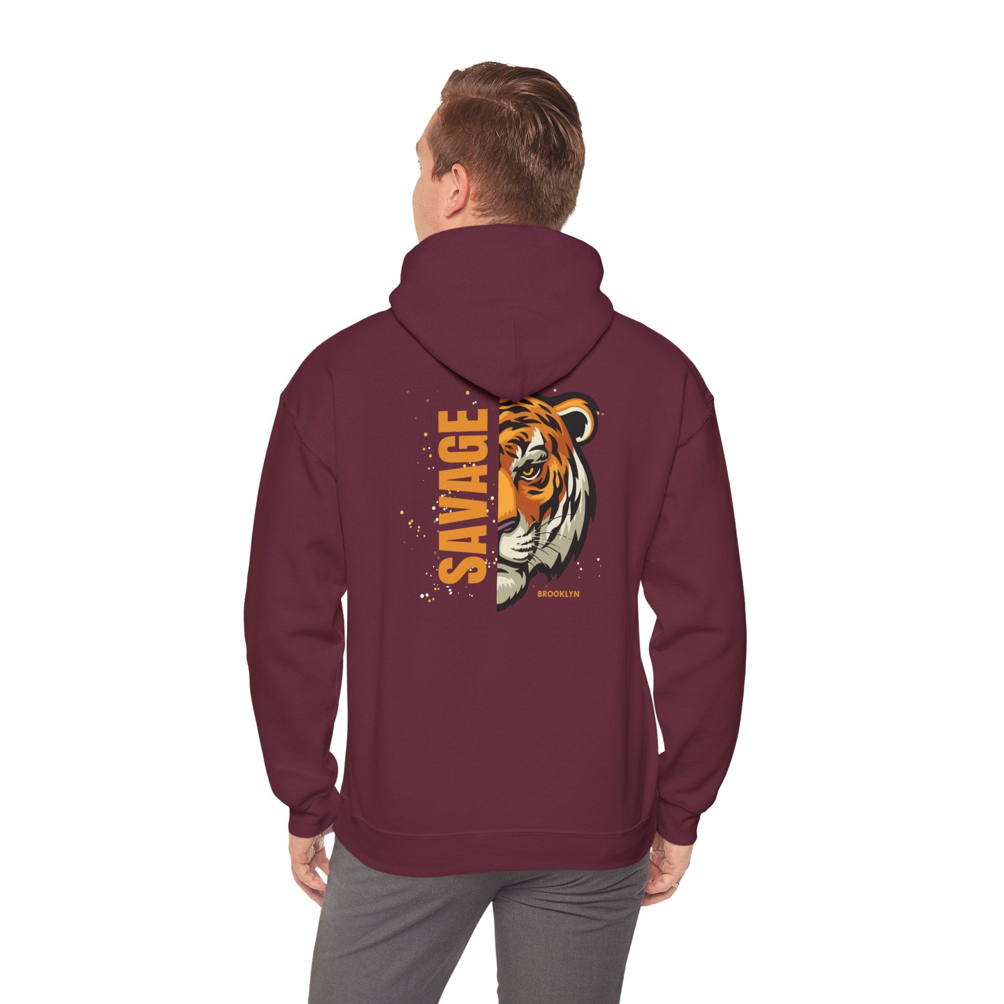 Savage Tiger Unisex Hoodie, Vintage Sweatshirt, Animal Lovers Apparel, Gift for Him/Her, Casual Streetwear, Cozy Layering