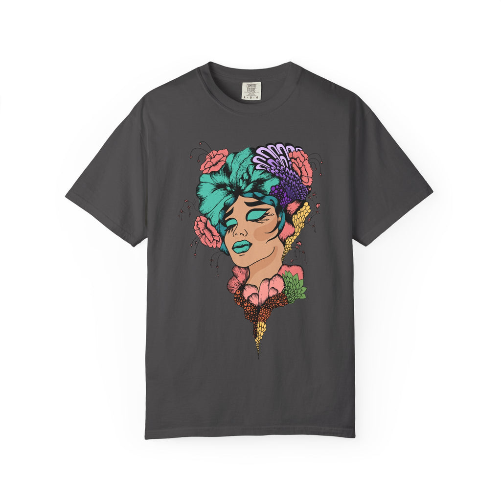 Floral Fantasy T-Shirt | Artistic Graphic Tee for Nature Lovers, Unique Gift, Casual Wear, Eco-Friendly Fashion