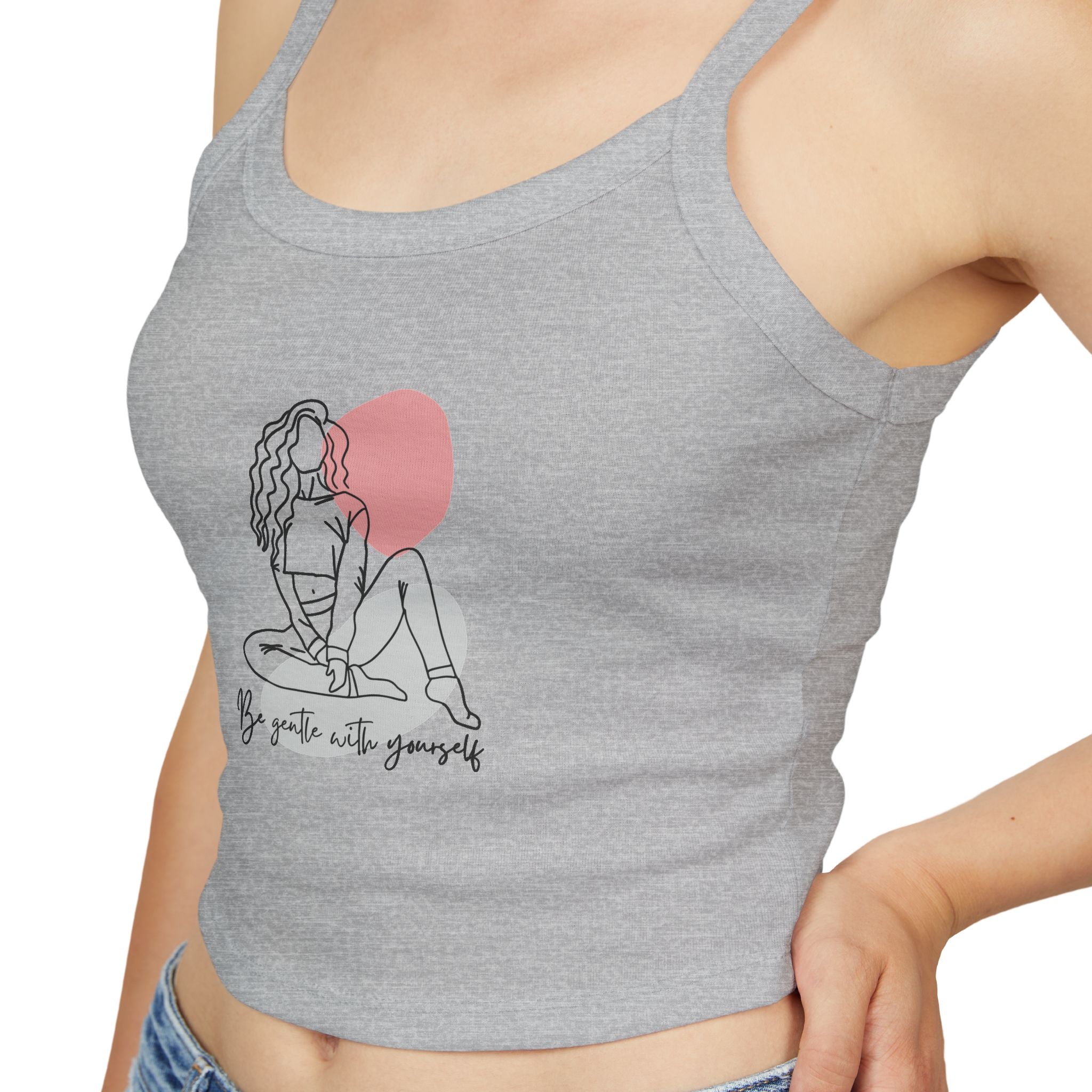 Stylish Women's Spaghetti Strap Tank Top - Body Positivity, Graphic Tank, Summer Wear, Casual Top, Everyday Apparel