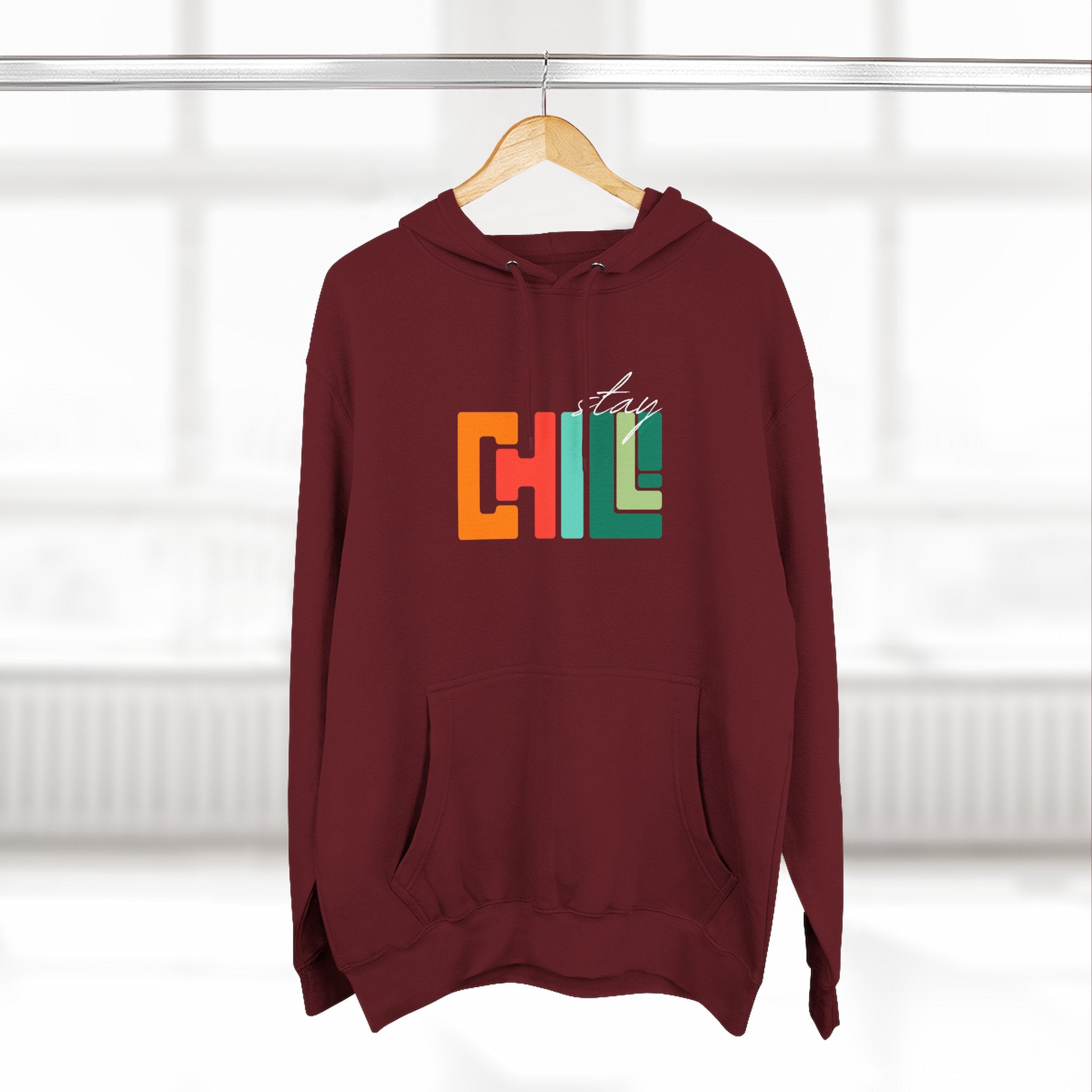 Chill Vibes Three-Panel Fleece Hoodie | Cozy Sweatshirt for Relaxation, Perfect for Gifts, Fashion, and Casual Wear
