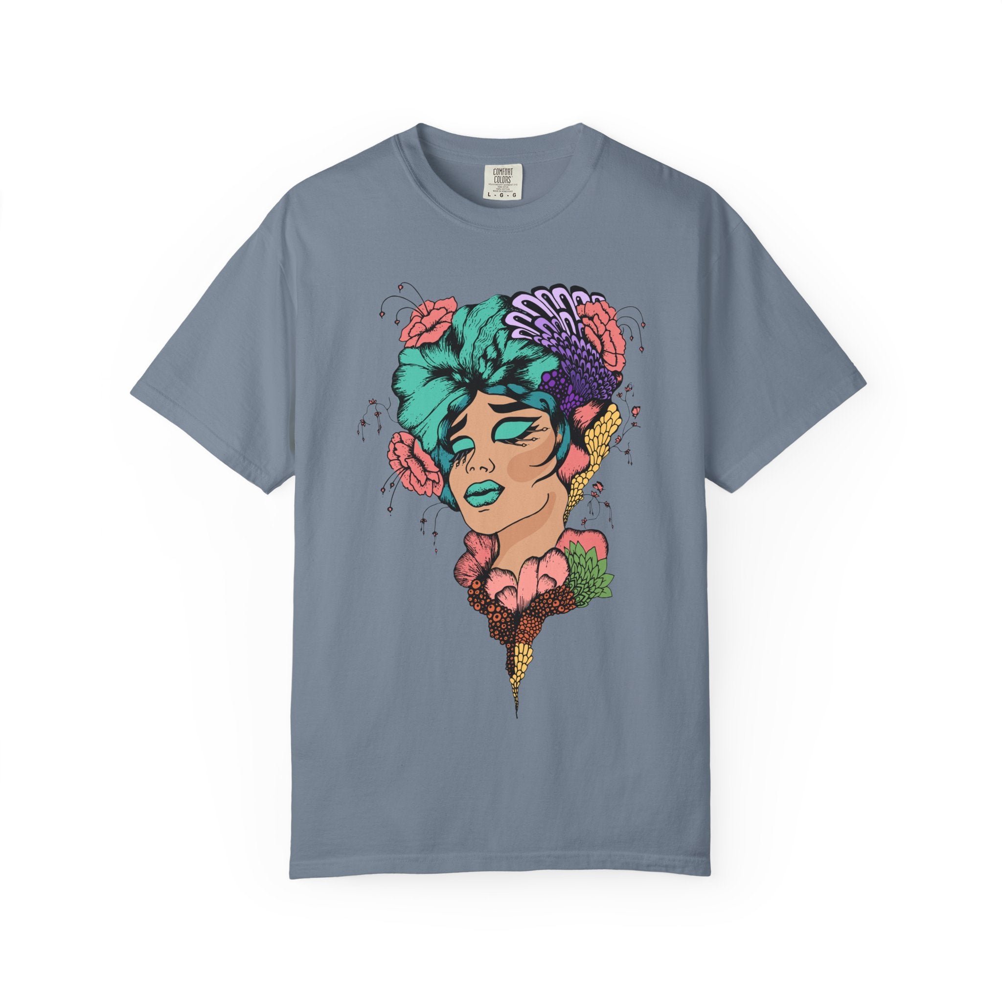 Floral Fantasy T-Shirt | Artistic Graphic Tee for Nature Lovers, Unique Gift, Casual Wear, Eco-Friendly Fashion