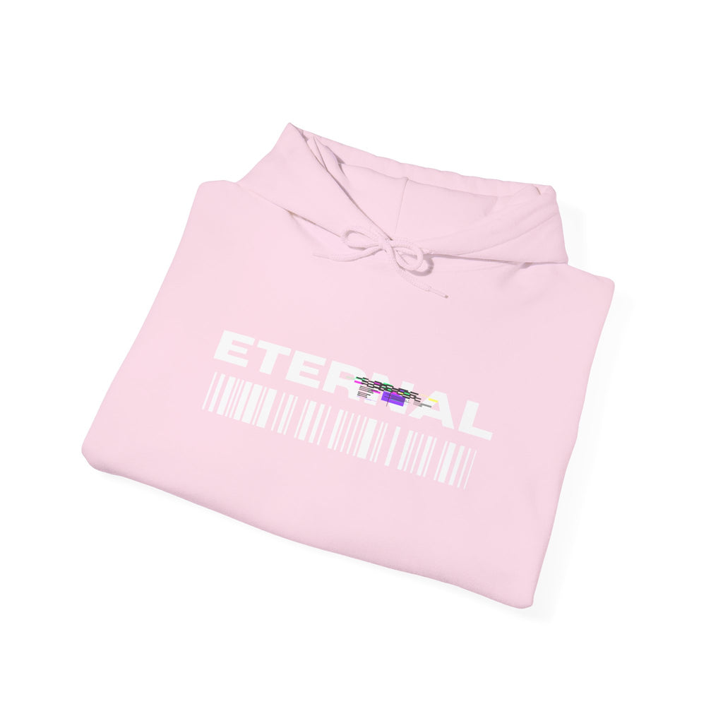 Eternal Barcode Hoodie — Black Graphic Pullover