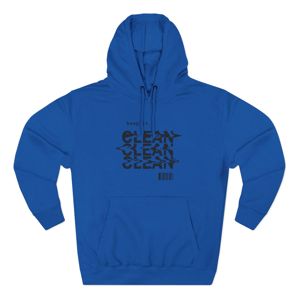 Stylish Fleece Hoodie with ‘Keep It Clean’ Design, Cozy Winter Apparel, Ideal for Casual Outfits, Gifts for Friends, Unique Streetwear