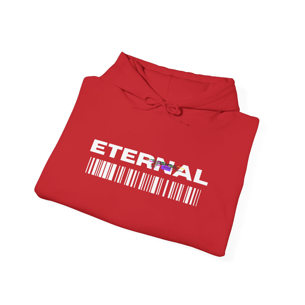 Eternal Barcode Hoodie — Black Graphic Pullover