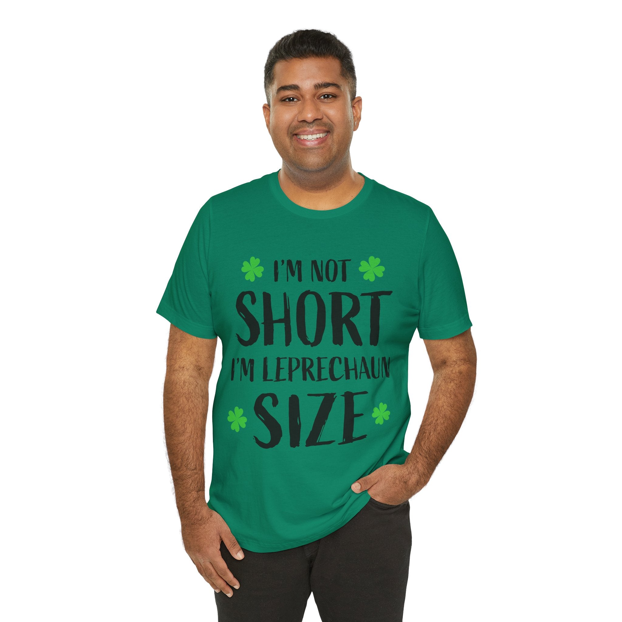 St. Patrick's Day Tee, Leprechaun Size Shirt, Unisex Graphic Tee, Funny Irish T-shirt, Short Stature Humor Apparel