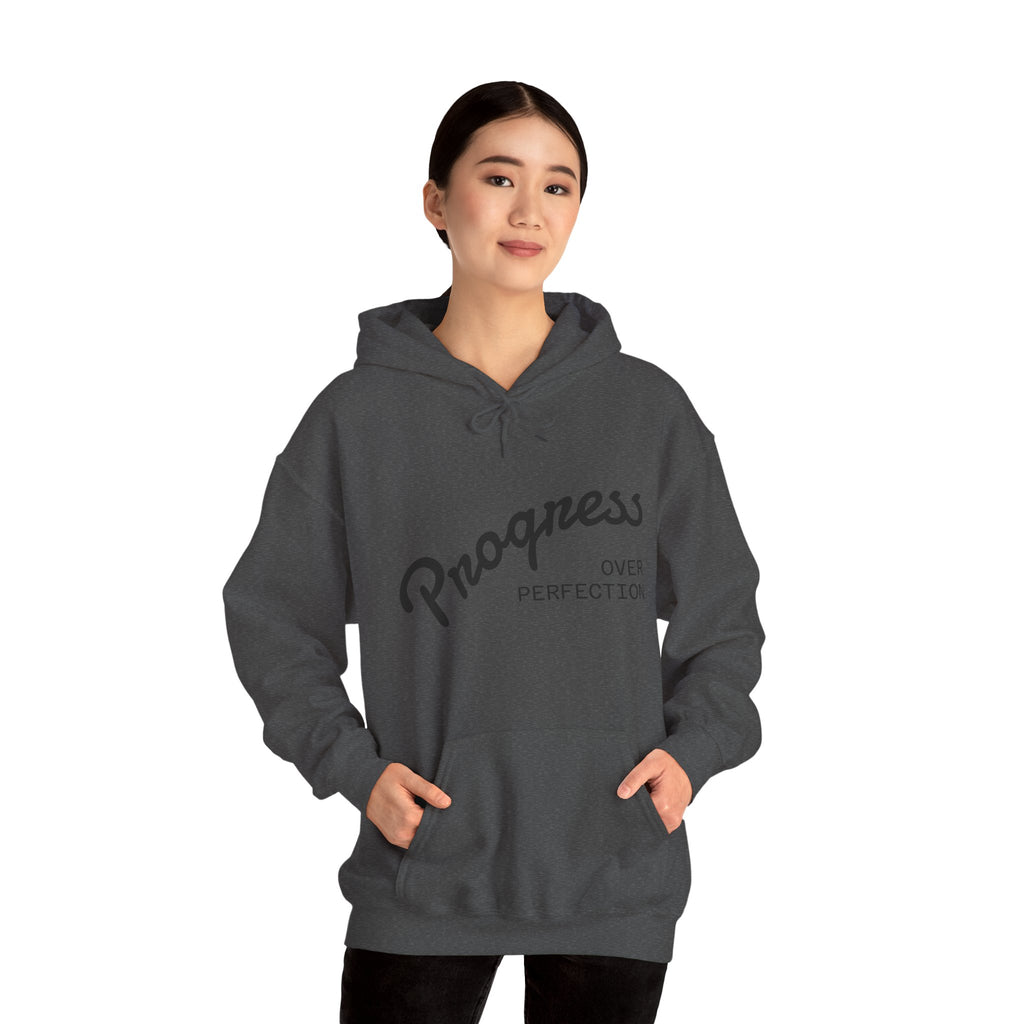 Progress Over Perfection Hoodie, Motivational Sweatshirt, Unisex Hooded Sweatshirt, Cozy Casual Wear, Gift for Her, Inspirational Apparel
