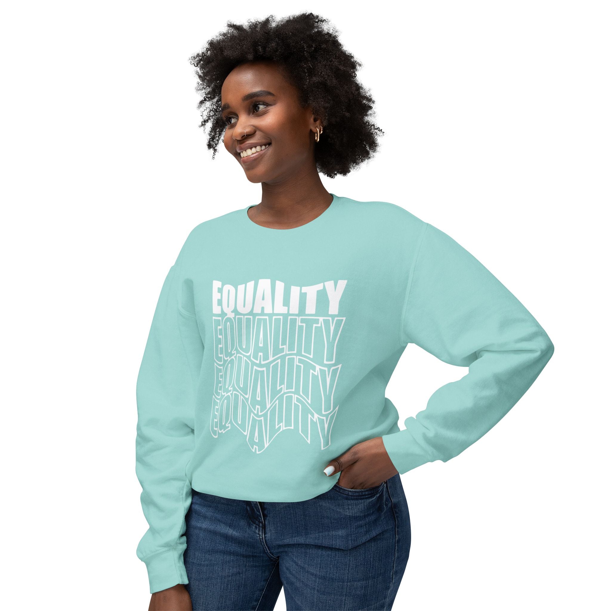 Equality Crewneck Sweatshirt | Unisex Lightweight Pullover, Casual Wear, Equality Message, Gift for Activists, Everyday Comfort
