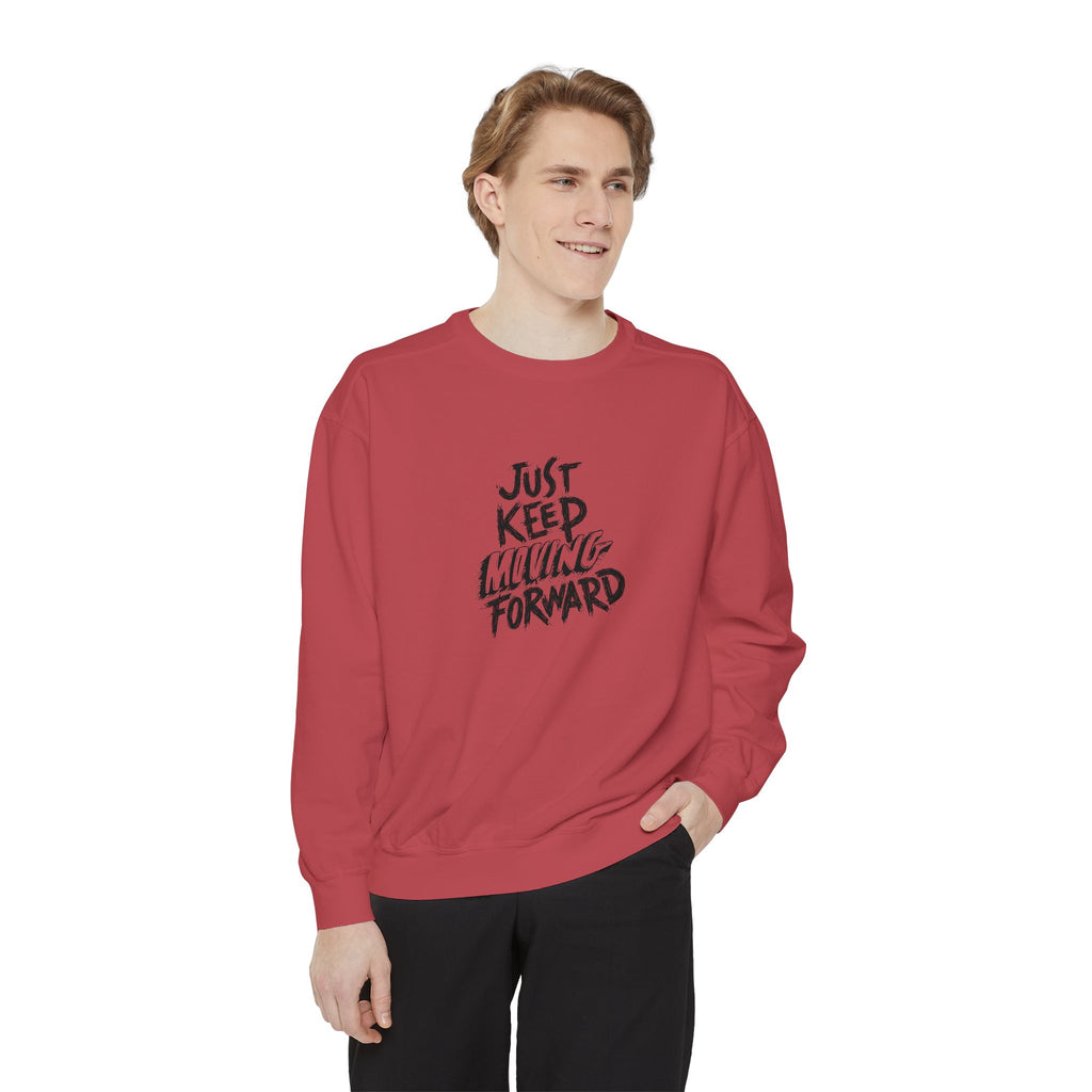 Motivational Sweatshirt - Just Keep Moving Forward, Unisex Garment-Dyed Crewneck, Cozy Gift, Inspirational Apparel, Perfect for Every [...]