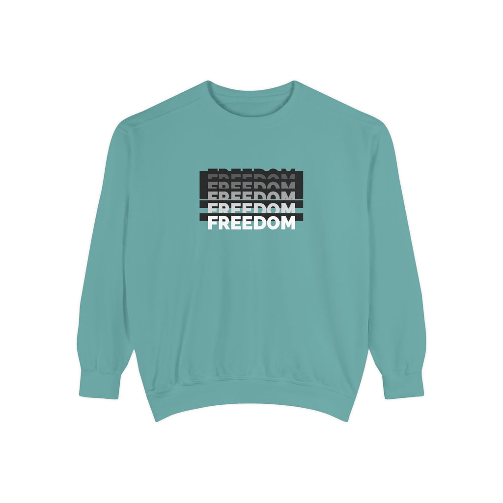 Freedom Unisex Garment-Dyed Sweatshirt - Cozy Casual Wear, Gift for Him/Her, Perfect for Relaxation, Street Style, Everyday Comfort