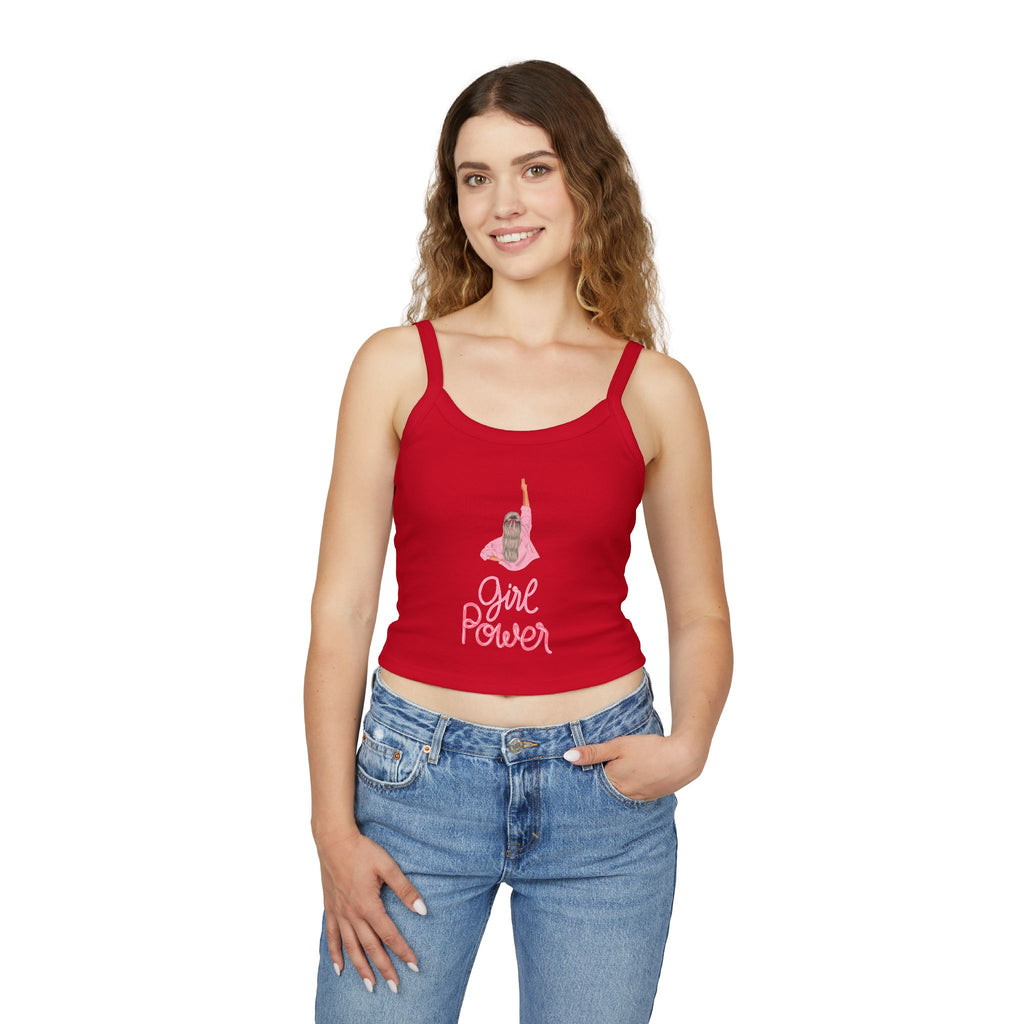 Empowering Women's Spaghetti Strap Tank Top - Girl Power Graphic, Summer Wear, Casual Style, Gift for Her, Feminism Fashion