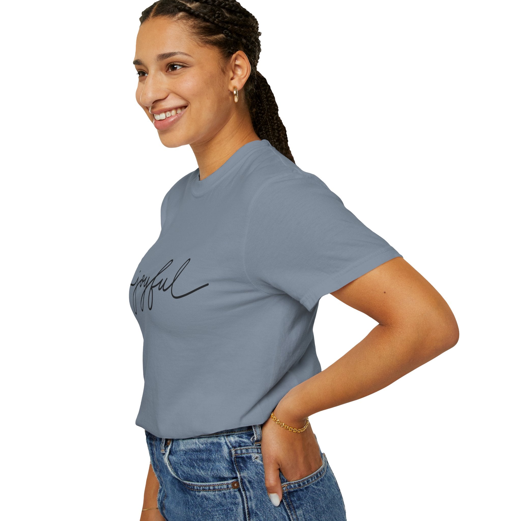 Joyful Unisex Garment-Dyed T-Shirt, Positive Vibes Shirt, Casual Everyday Tee, Gift for Friends, Birthday Celebration Top