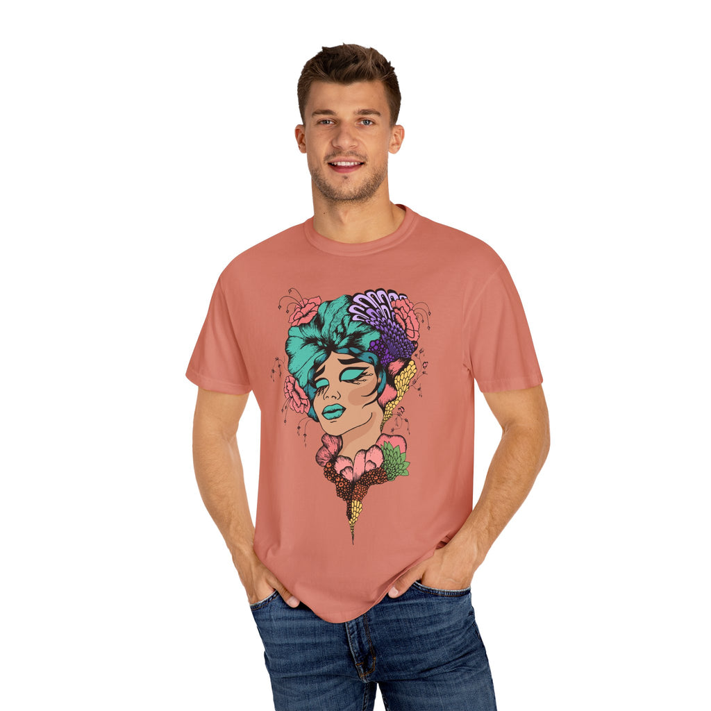 Floral Fantasy T-Shirt | Artistic Graphic Tee for Nature Lovers, Unique Gift, Casual Wear, Eco-Friendly Fashion