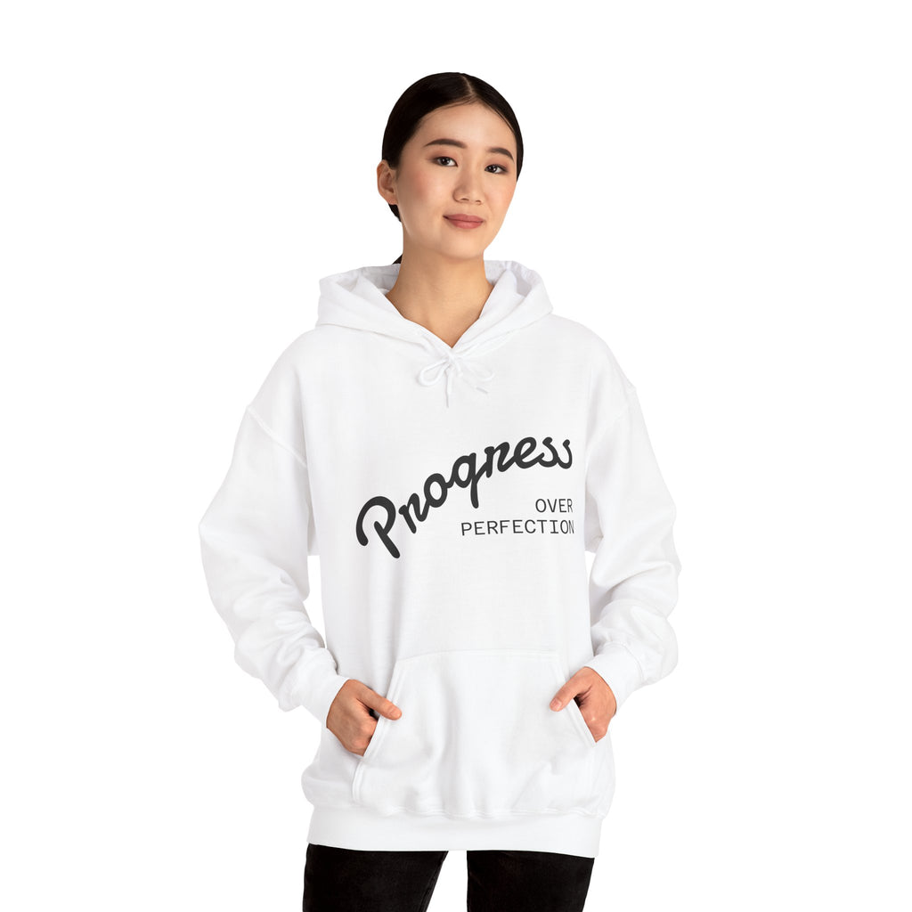 Progress Over Perfection Hoodie, Motivational Sweatshirt, Unisex Hooded Sweatshirt, Cozy Casual Wear, Gift for Her, Inspirational Apparel