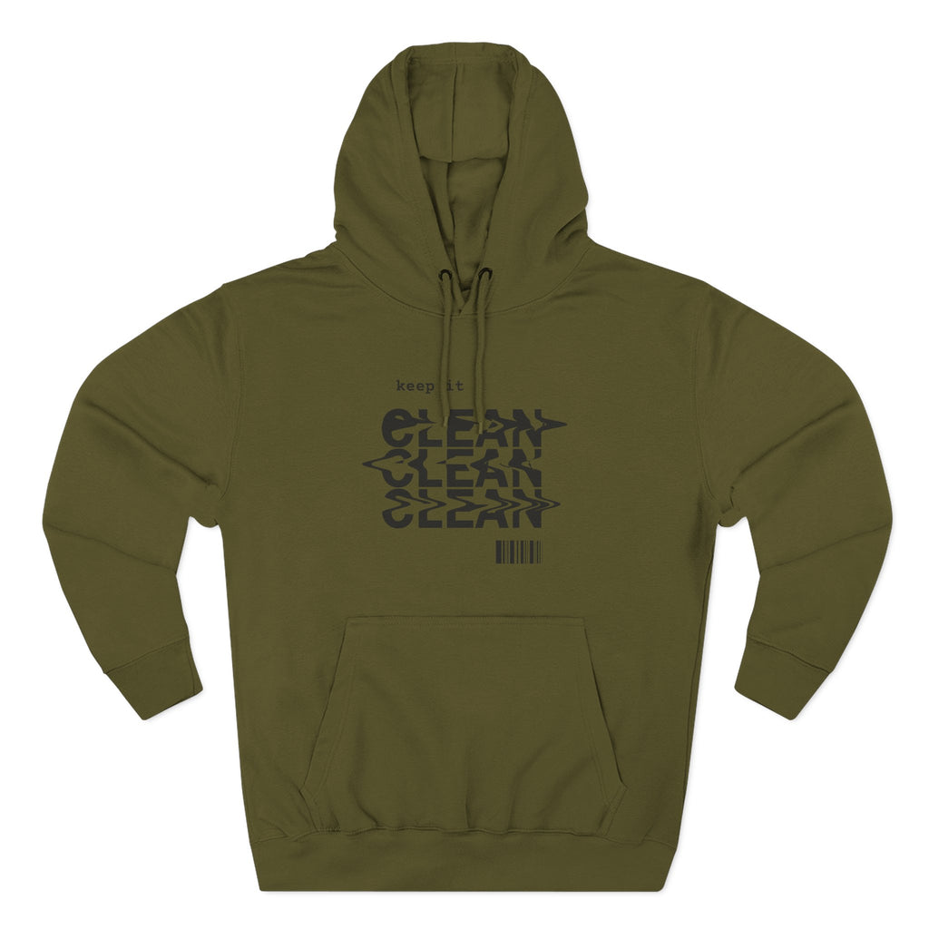 Stylish Fleece Hoodie with ‘Keep It Clean’ Design, Cozy Winter Apparel, Ideal for Casual Outfits, Gifts for Friends, Unique Streetwear
