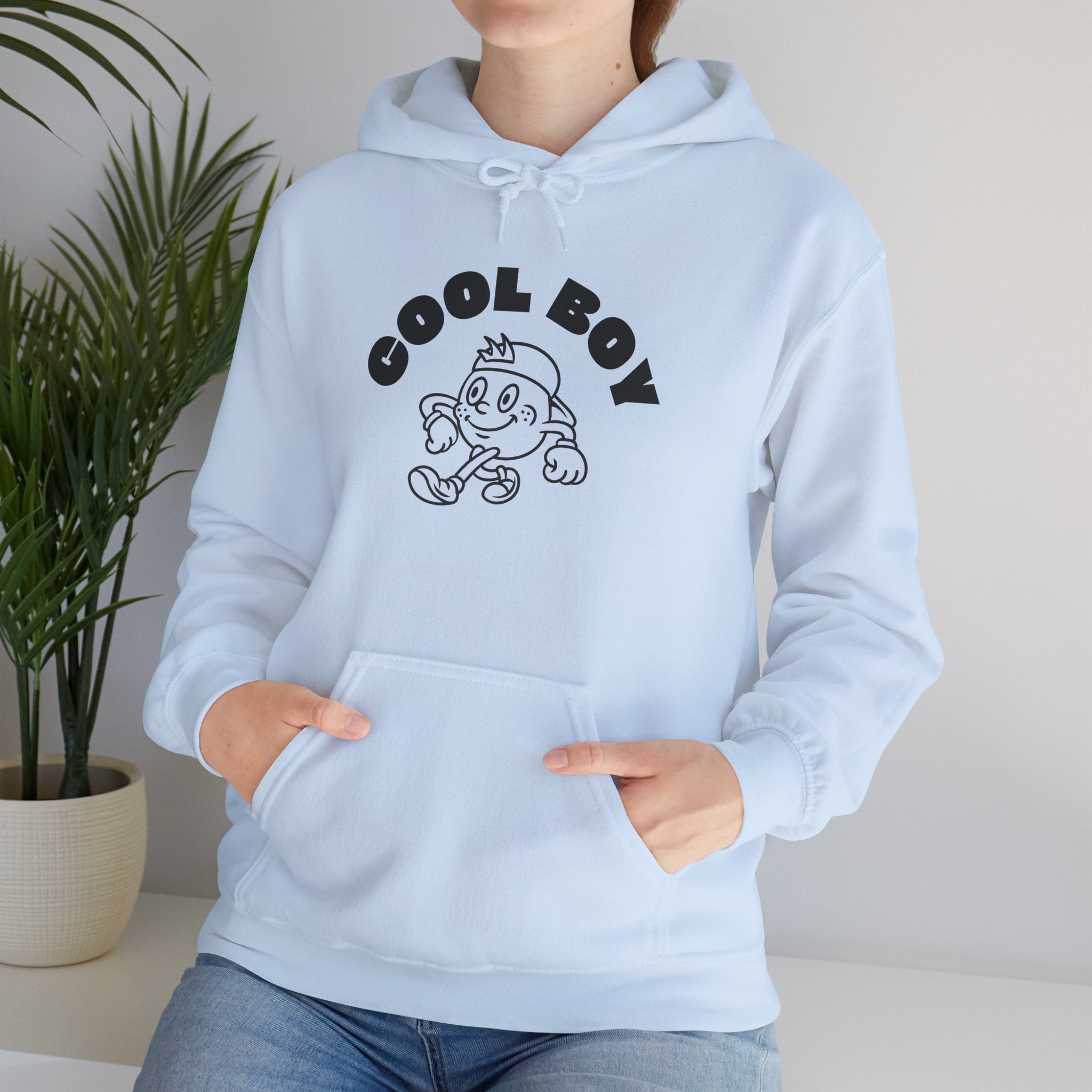 Cool Boy Unisex Hooded Sweatshirt, Casualwear for Teens, Gift for Him, Cozy Layering, Streetwear Style, Everyday Comfort