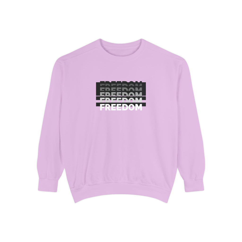 Freedom Unisex Garment-Dyed Sweatshirt - Cozy Casual Wear, Gift for Him/Her, Perfect for Relaxation, Street Style, Everyday Comfort
