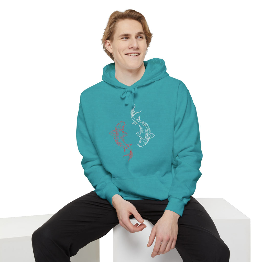 Charming Mermaid Garment-Dyed Hoodie - Cozy Unisex Fashion for Beach Lovers, Casual Wear, Gift Ideas for Ocean Lovers, Summer Chill