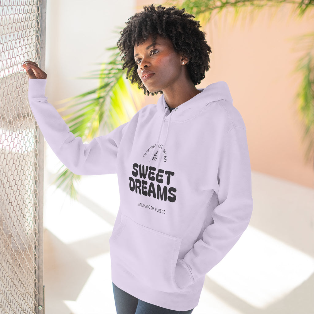 Cozy Sweet Dreams Hoodie, Fleece Pullover for Relaxation, Gift for Dreamers, Perfect for Sleepovers, Casual Wear